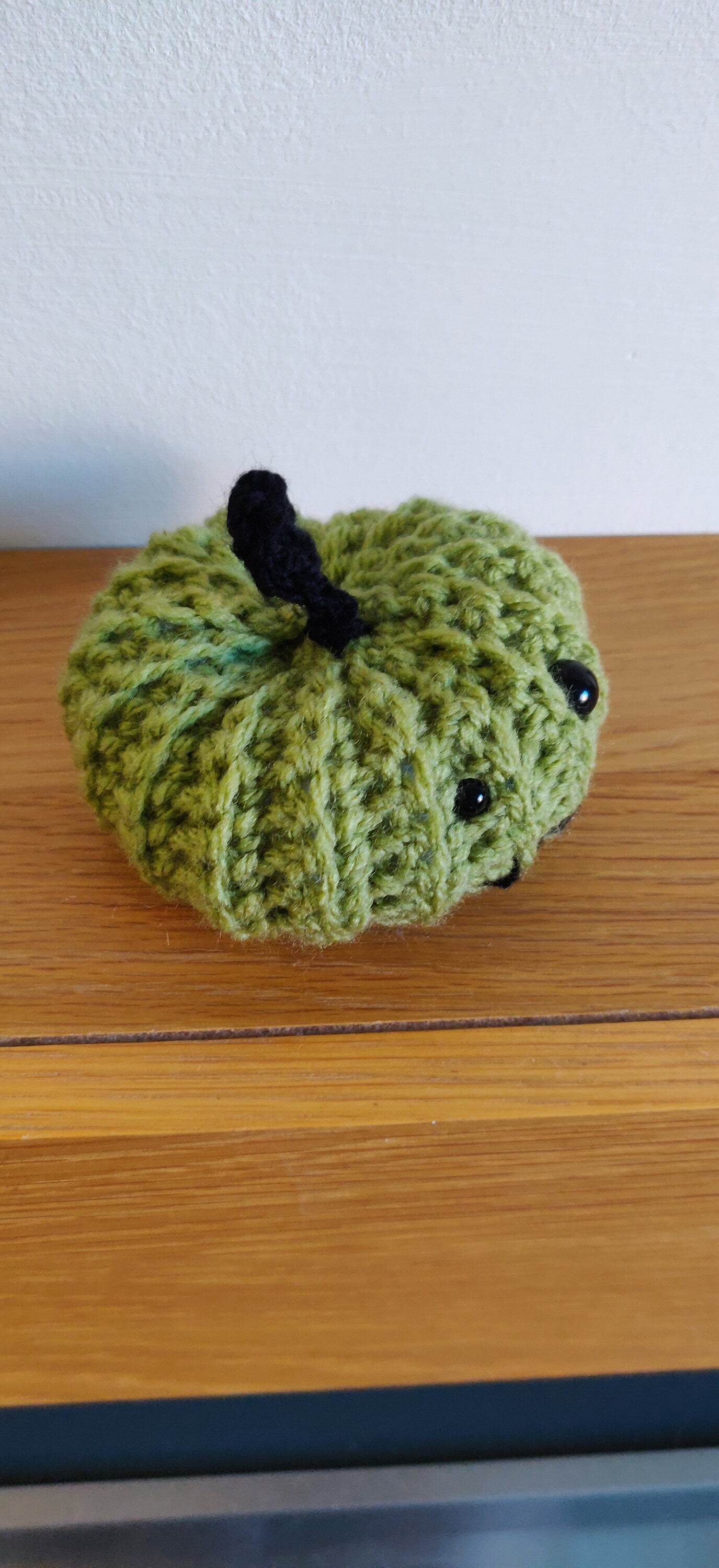 Crochet Zombie Pumpkin: Green Halloween Frankenstein Decoration