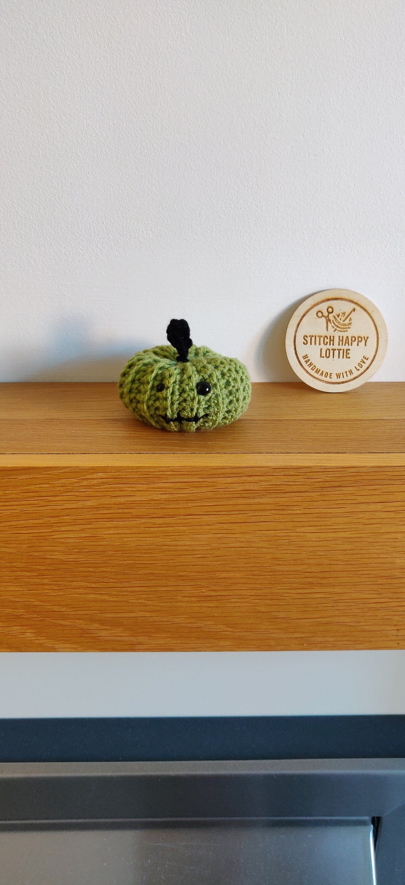 Crochet Zombie Pumpkin: Green Halloween Frankenstein Decoration