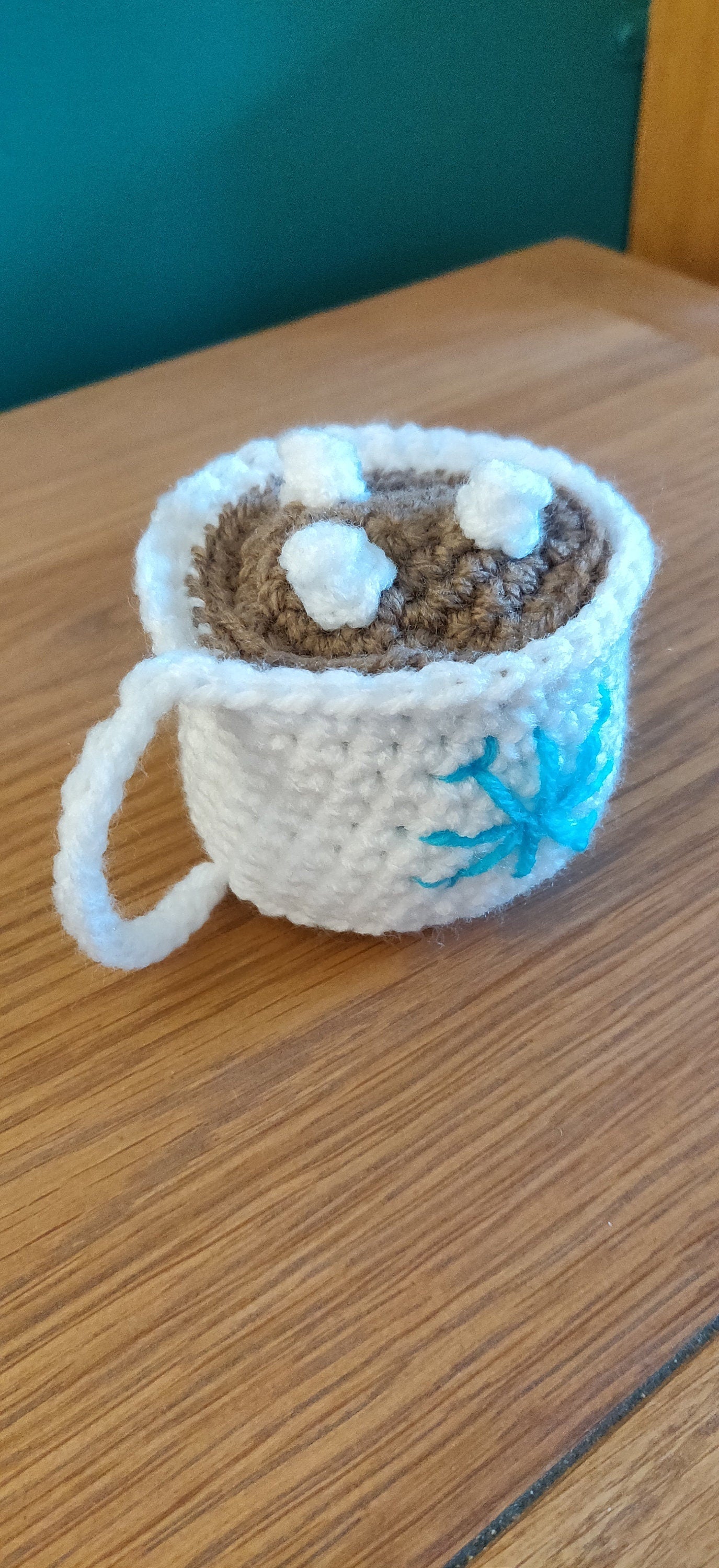 Crochet Hot Chocolate Mug Ornament Set: Xmas Tree Decor