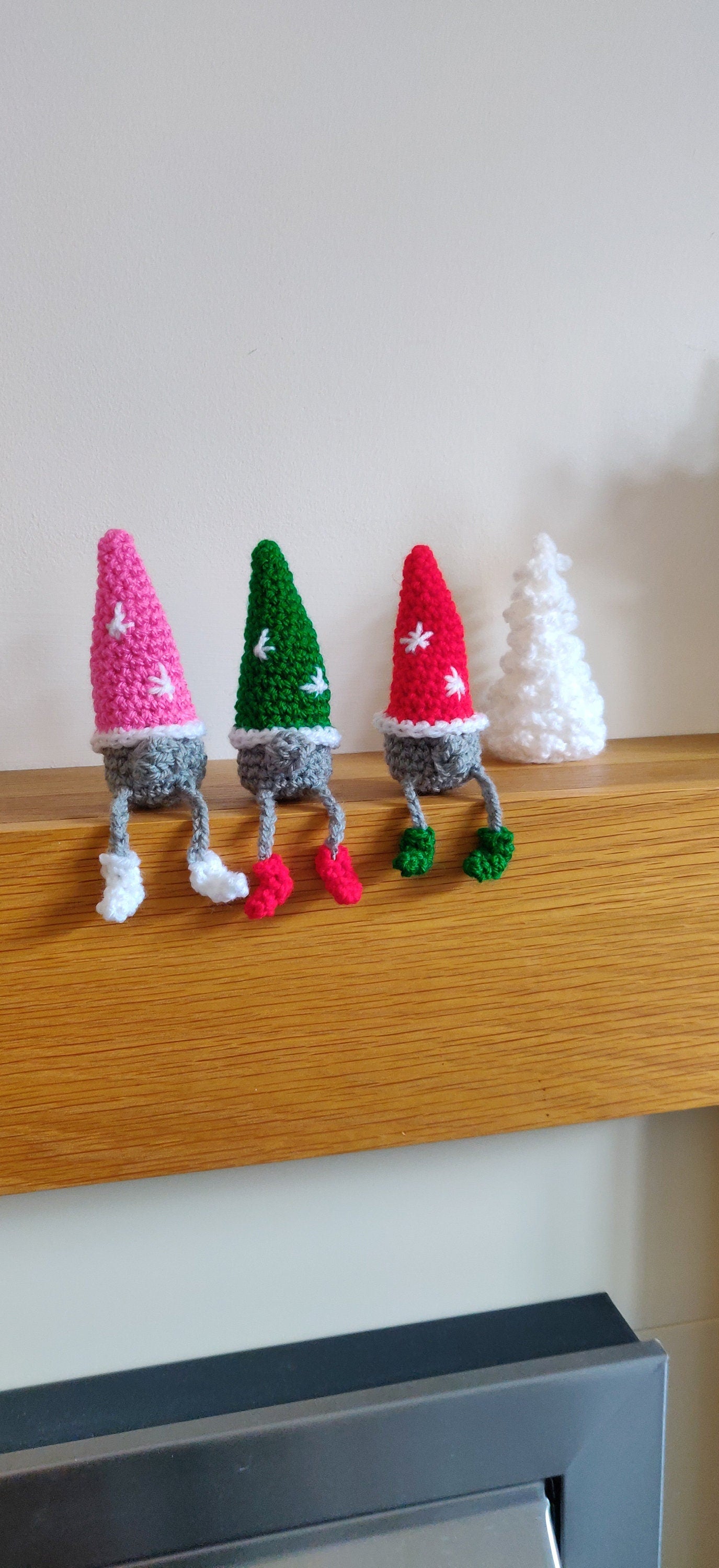Set of Three Mini Christmas Gnomes, Elf Shelf Sitters