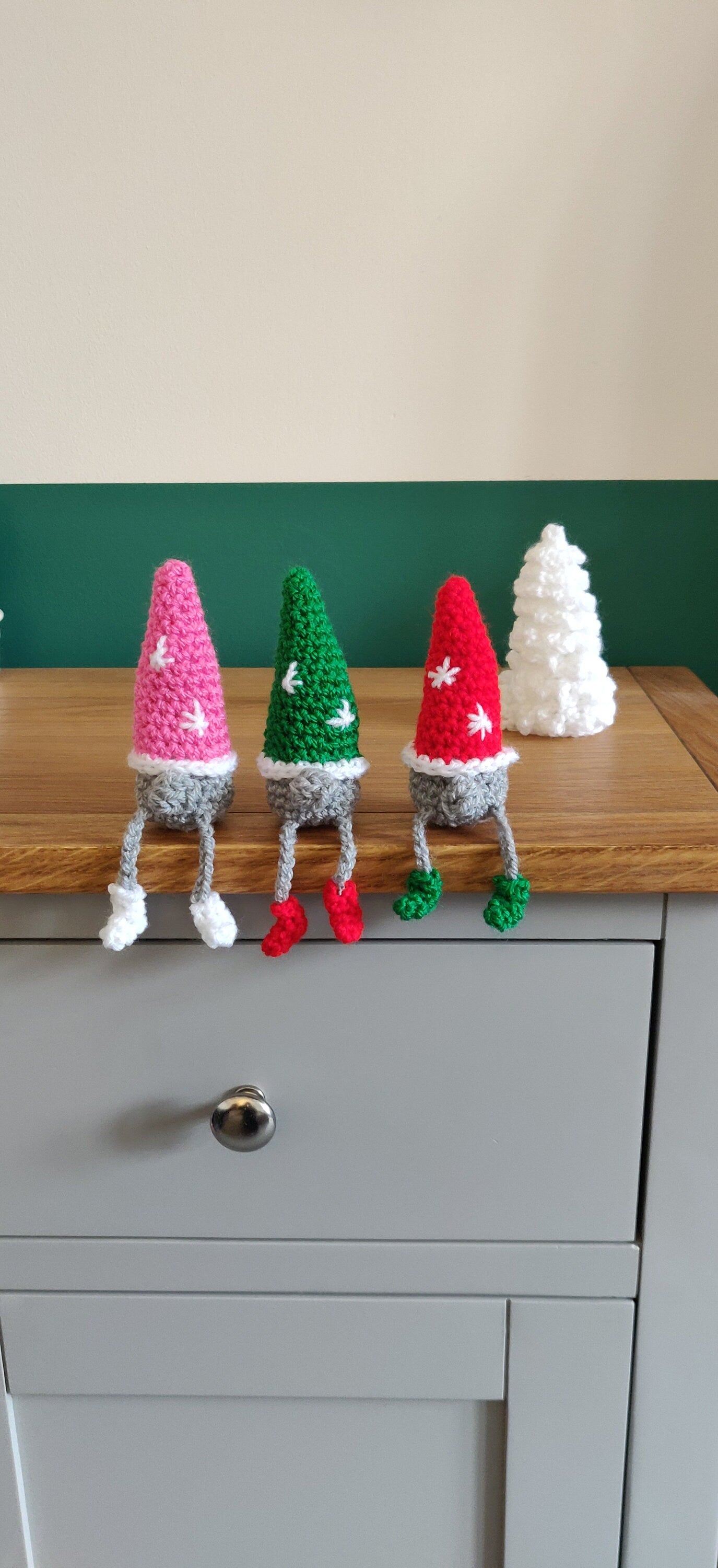 Set of Three Mini Christmas Gnomes, Elf Shelf Sitters