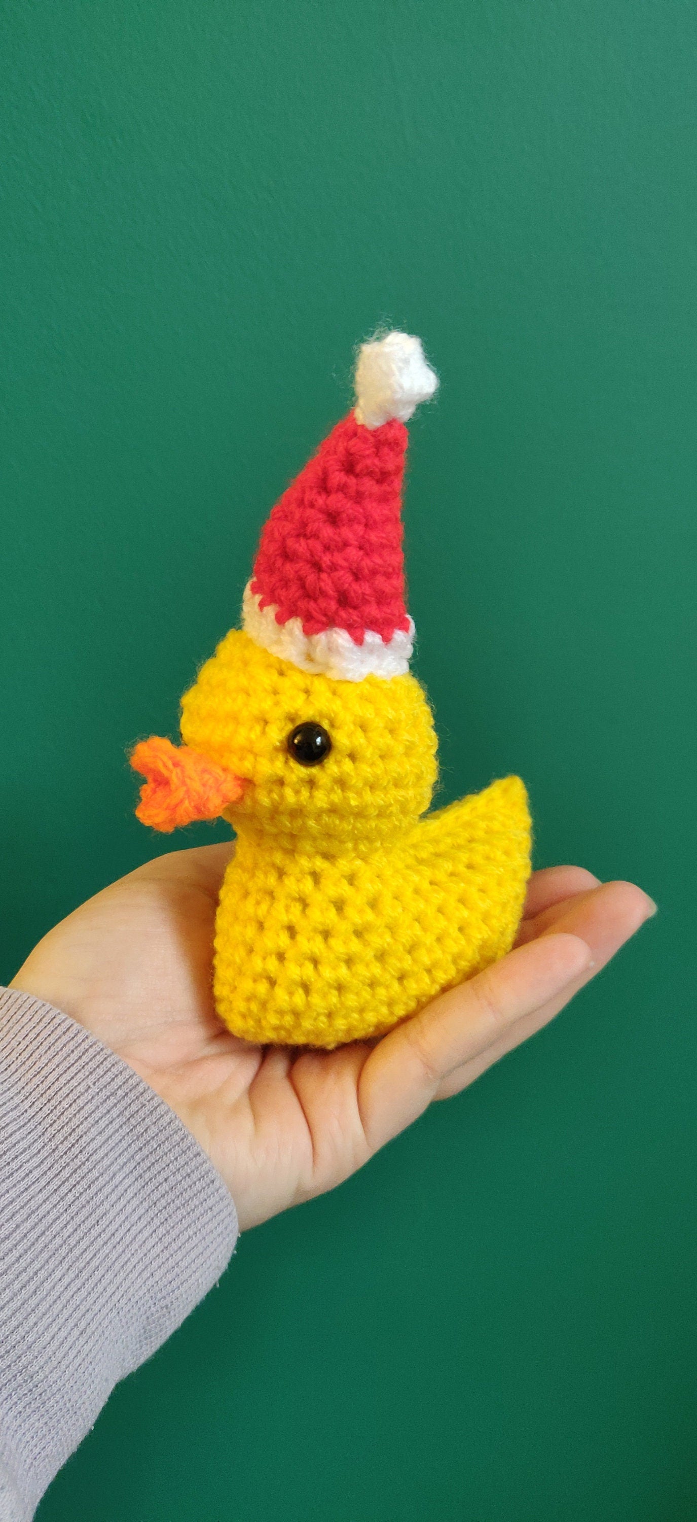 Yellow Duck With Christmas Hat, Christmas Duck Ornament, Figurine, Christmas Decoration, Rubber Duck, Duck Gift, Bird Birthday Present