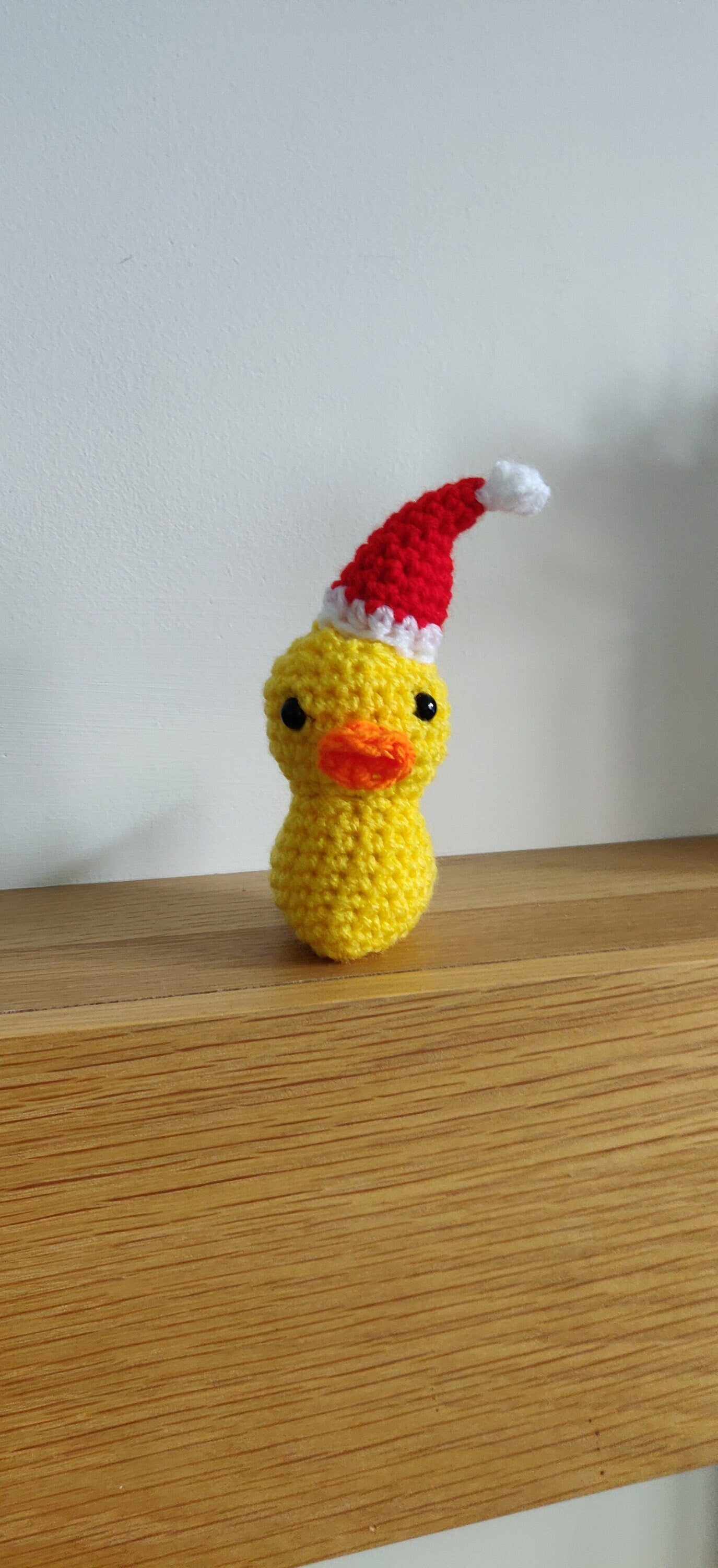 Yellow Duck With Christmas Hat, Christmas Duck Ornament, Figurine, Christmas Decoration, Rubber Duck, Duck Gift, Bird Birthday Present