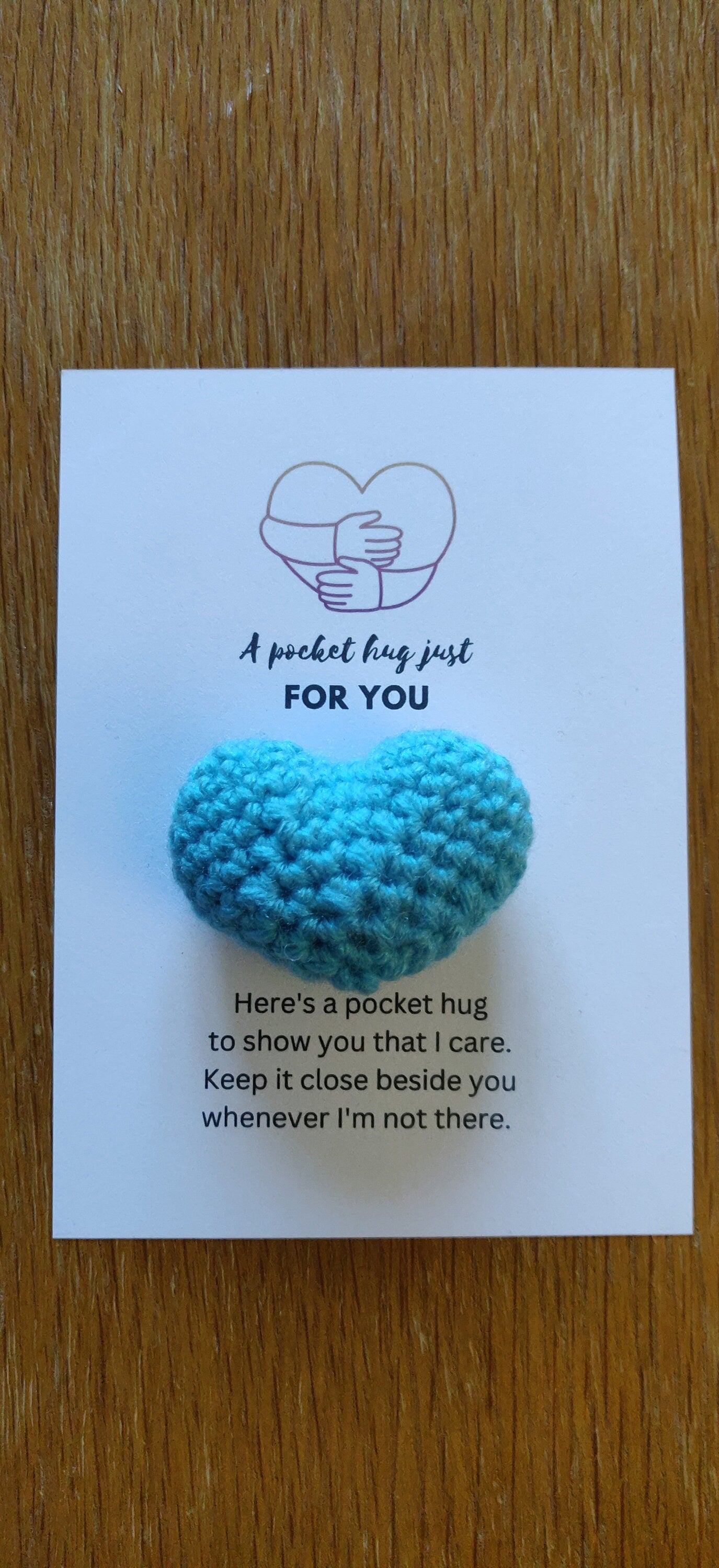 Crochet Pocket Hug Heart Token: Thinking of You Gift