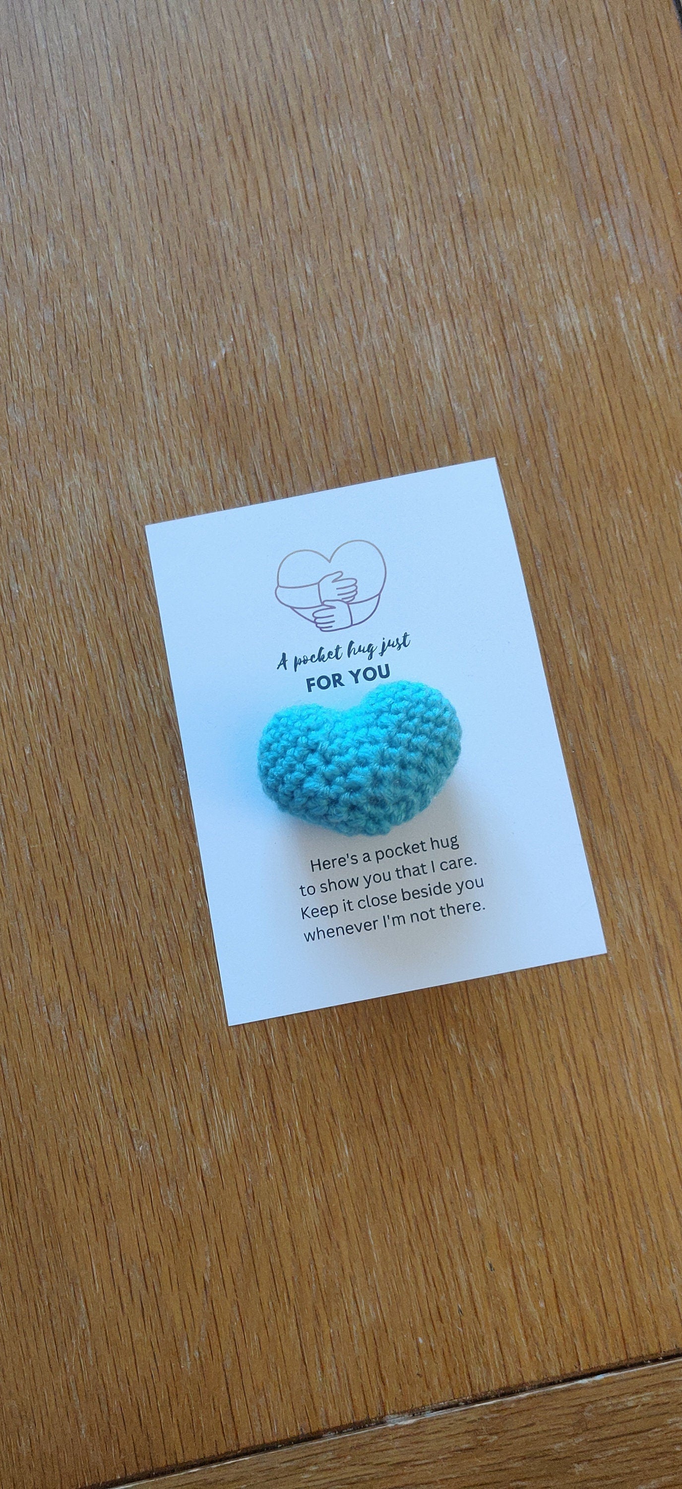 Crochet Pocket Hug Heart Token: Thinking of You Gift