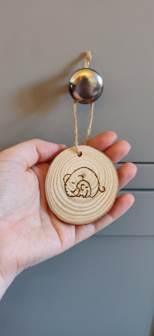 Mum and Baby Elephant Hanging Decoration, Gift Tag, Gift for Baby Shower, New Baby, Mothers Day, Father's Day, Parent and Child Art