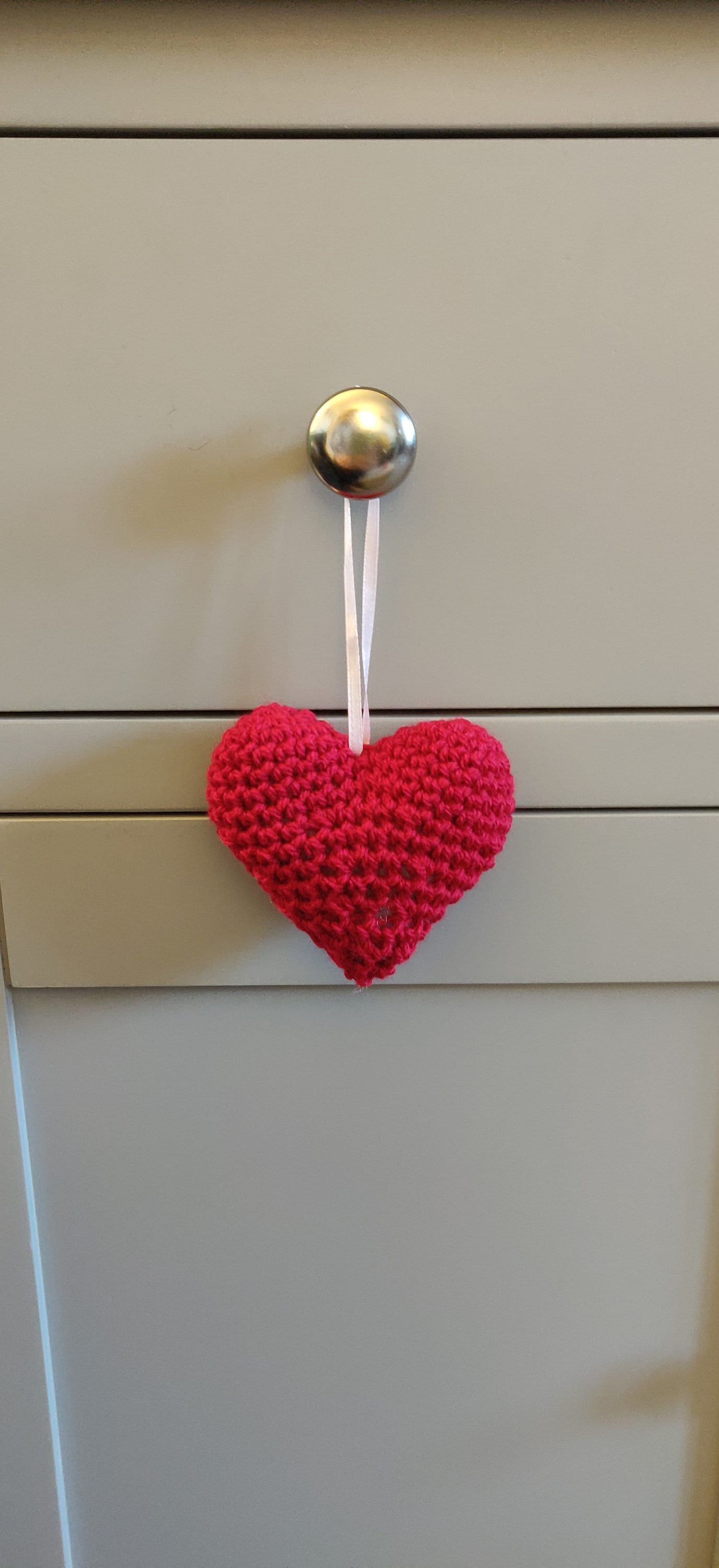 Red Heart Initial Gift, Wedding, Engagement, Anniversary, Hanging Decor, Crochet Heart Ornament, Romantic Gift, Personalised Valentine Gift