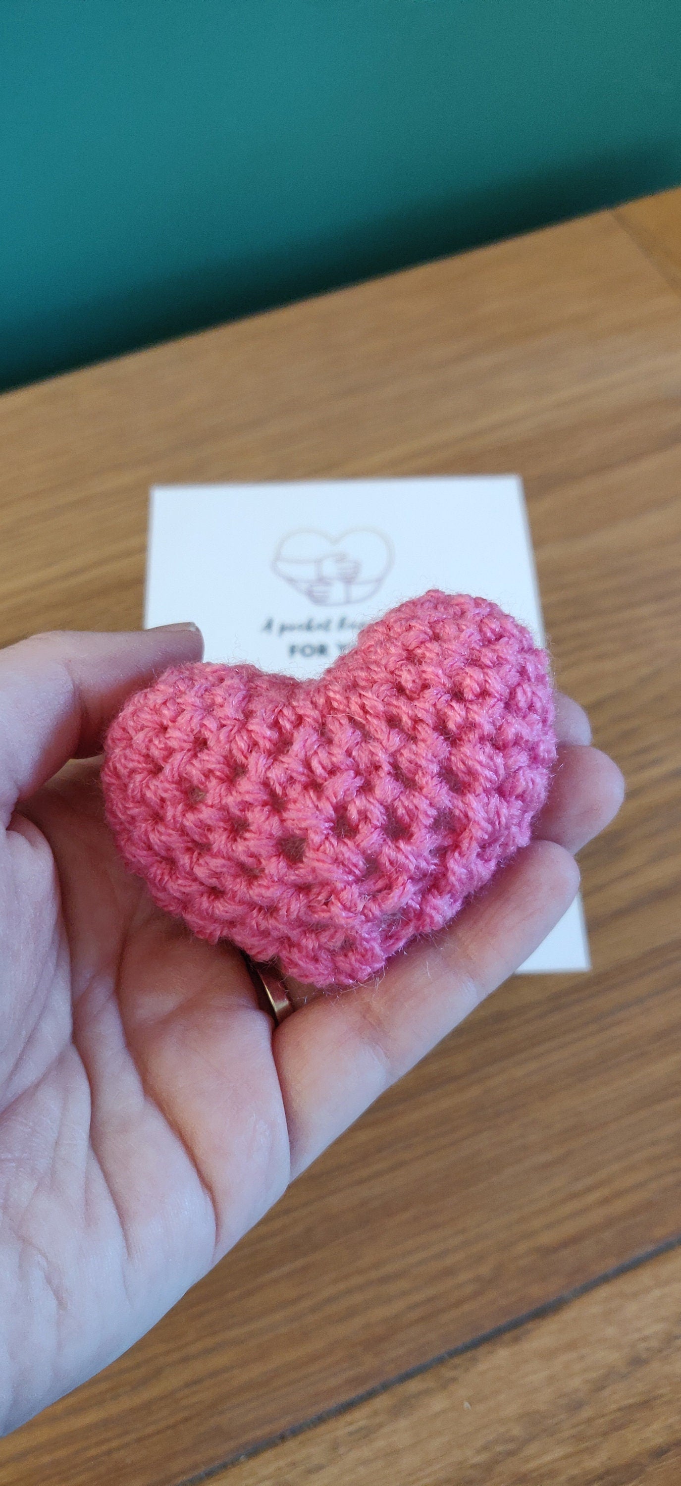 Pocket Hug Heart Token, Pocket Hug for Mum, Son, Daughter, Crochet Heart, Love Token, Gift For Friend, Missing You Gift, Thinking of You