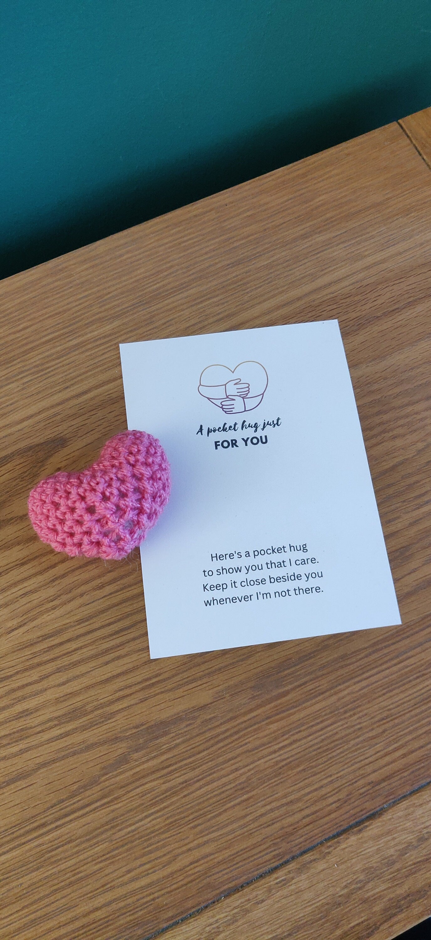 Pocket Hug Heart Token, Pocket Hug for Mum, Son, Daughter, Crochet Heart, Love Token, Gift For Friend, Missing You Gift, Thinking of You