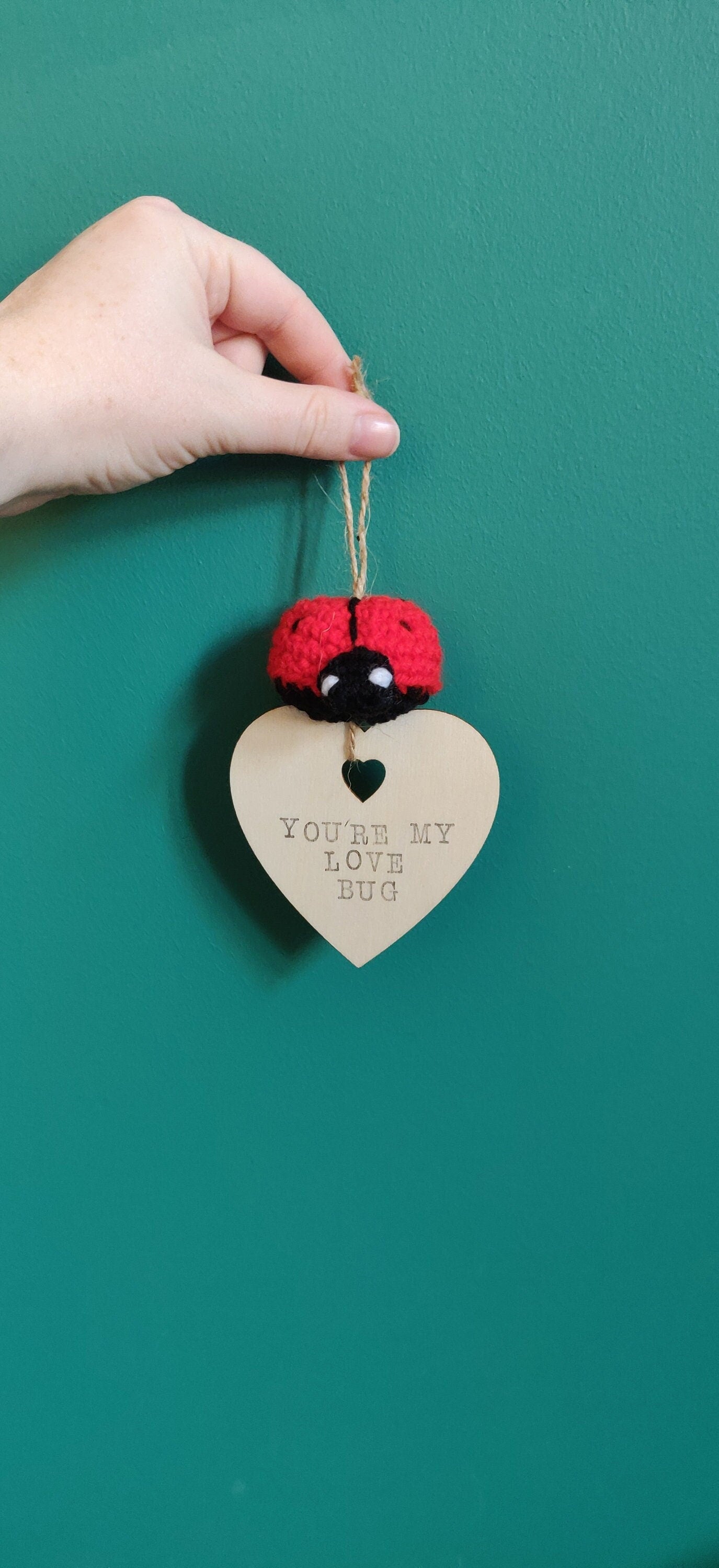 Crocheted Ladybug Hanging Decoration, Personalized Gift