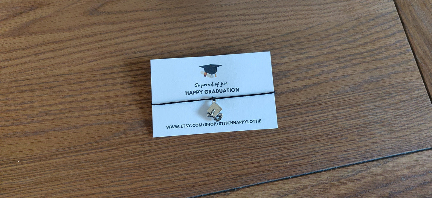 Graduation Bracelet: Graduation Hat Charm, Keepsake Jewelry