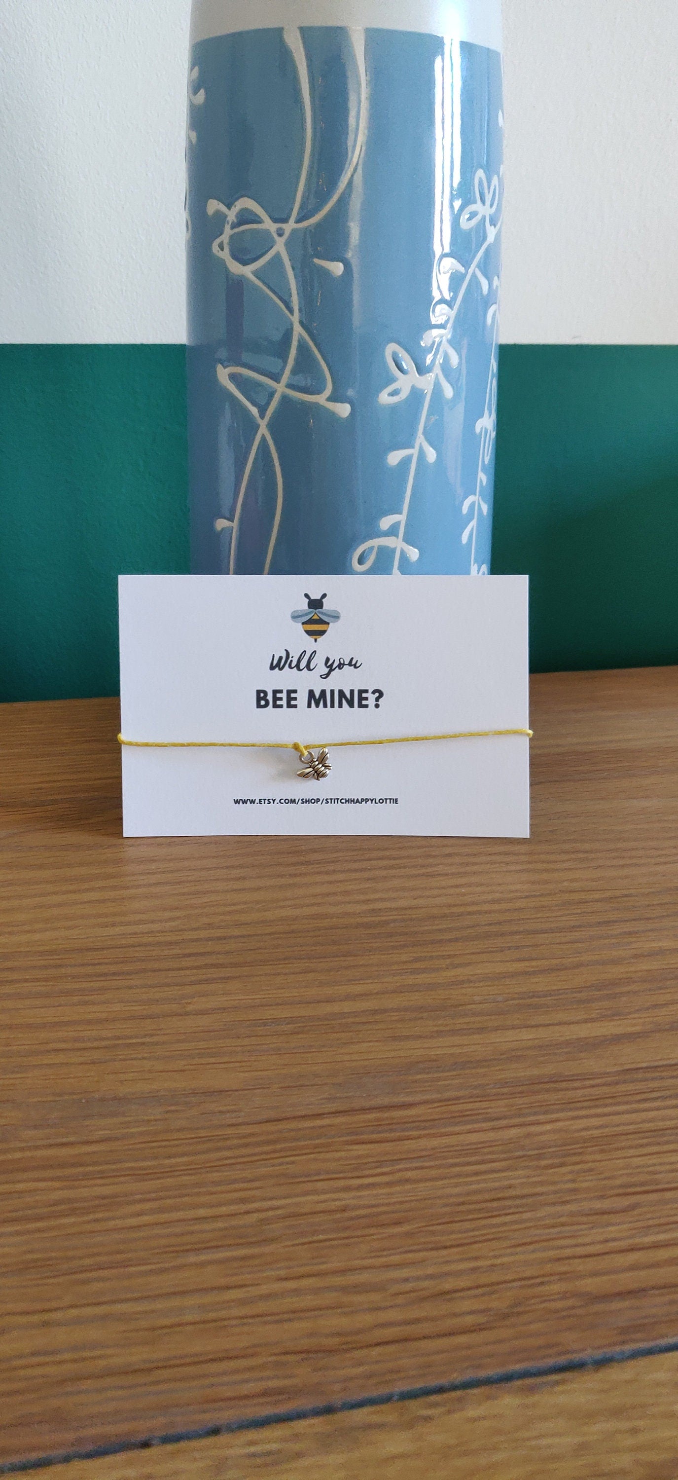 Will You Bee Mine Gift, Yellow Bee Bracelet, Wristband, Valentine's, Wedding Favour, Anniversary Gift, Jewellery Bee Mine Card