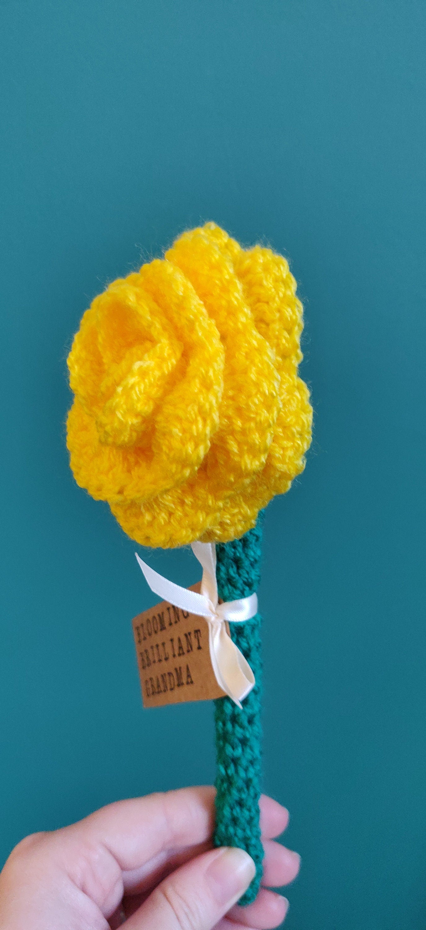 Mothers Day Gift, Yellow Rose Flower Gift for Nanna, Blooming Marvellous Grandma, Personalised Mother's Day Gift, Artificial Yellow Rose