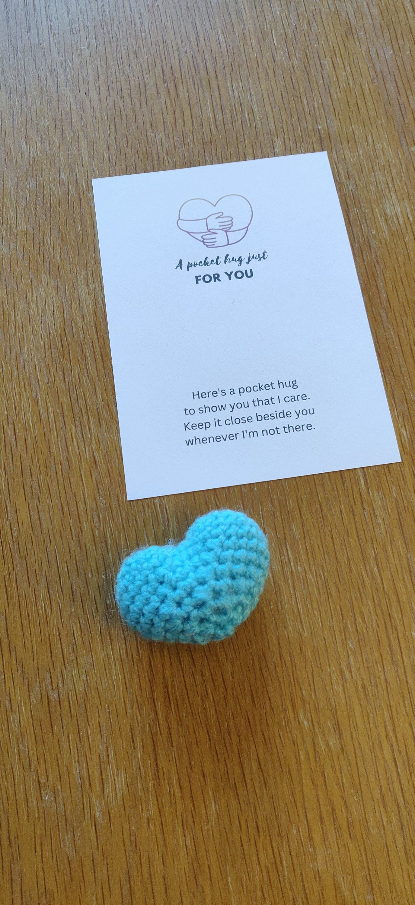 Crochet Pocket Hug Heart Token: Thinking of You Gift