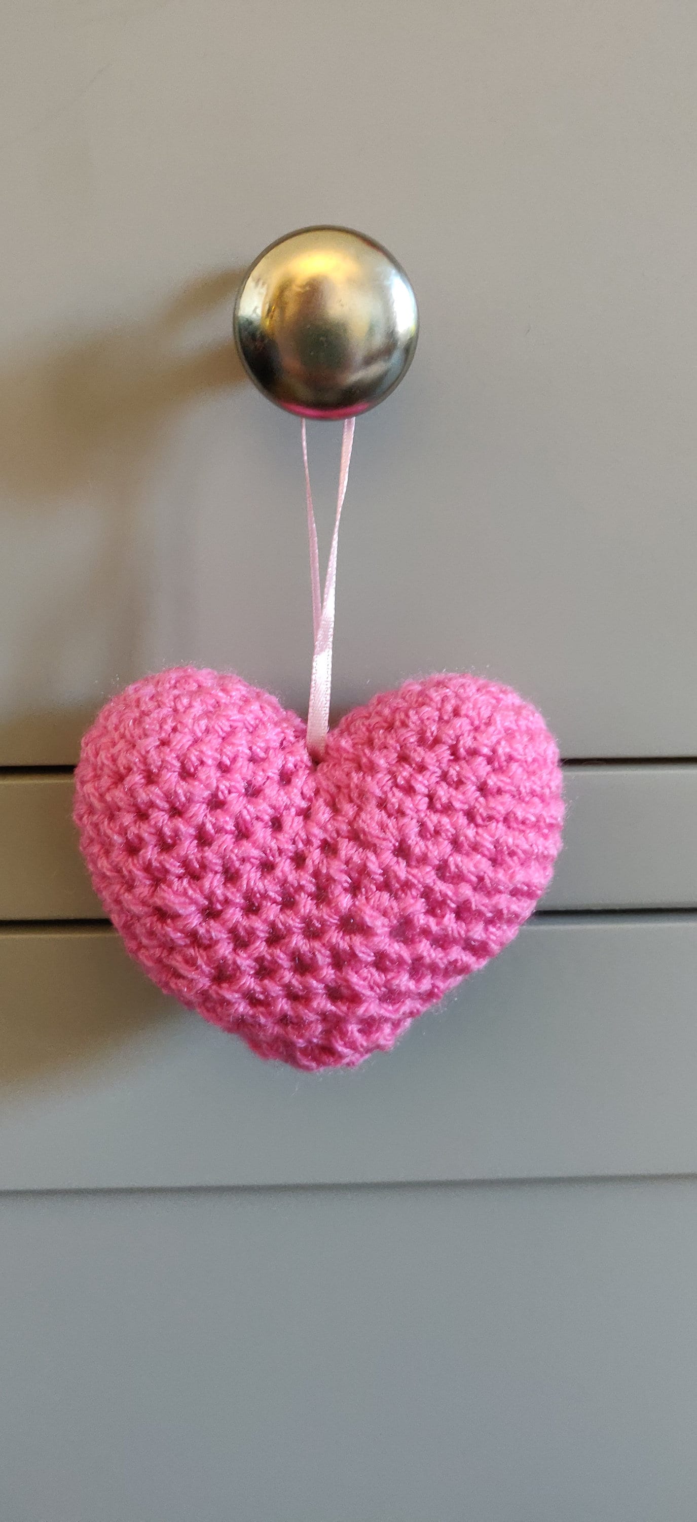Pink Heart Initial Gift, Wedding, Engagement, Anniversary, Hanging Decor, Crochet Heart Ornament, Romantic Gift, Personalised Valentine Gift
