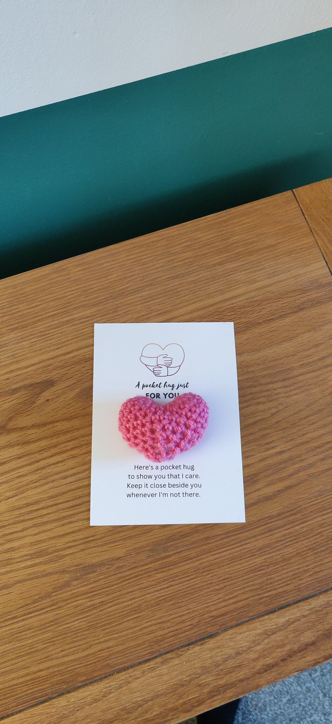 Pocket Hug Heart Token, Pocket Hug for Mum, Son, Daughter, Crochet Heart, Love Token, Gift For Friend, Missing You Gift, Thinking of You