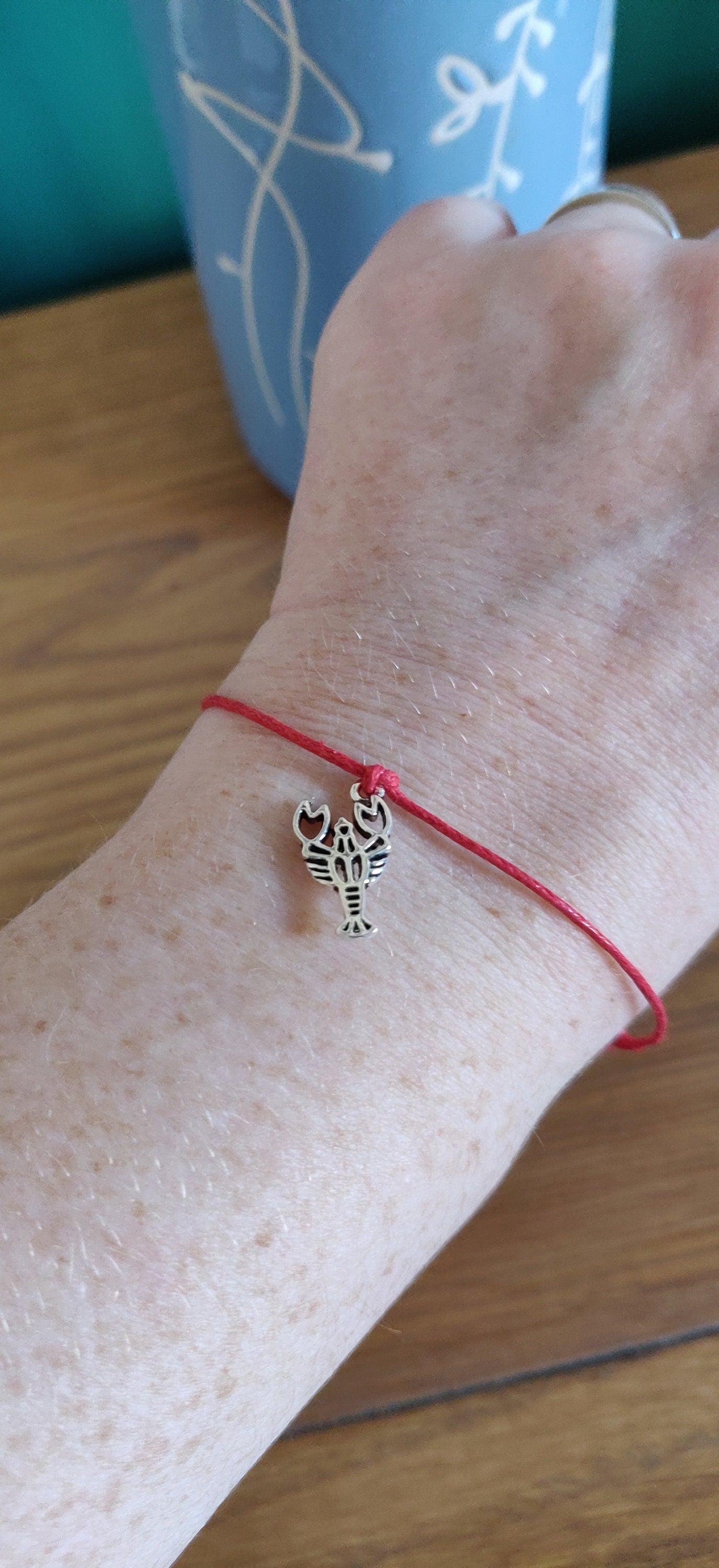 You're My Lobster Bracelet, Red String Lobster Charm, Anniversary Gift