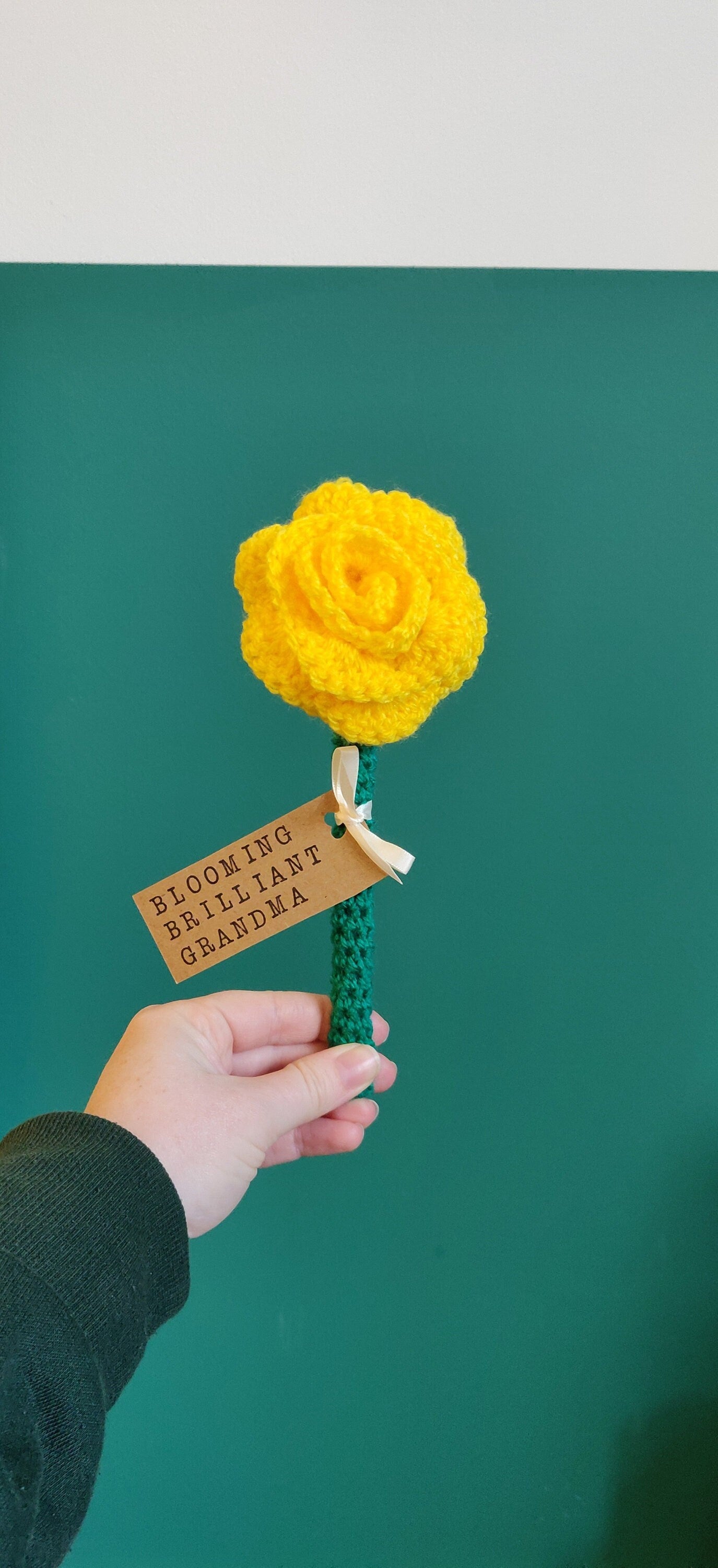Mothers Day Gift, Yellow Rose Flower Gift for Nanna, Blooming Marvellous Grandma, Personalised Mother's Day Gift, Artificial Yellow Rose