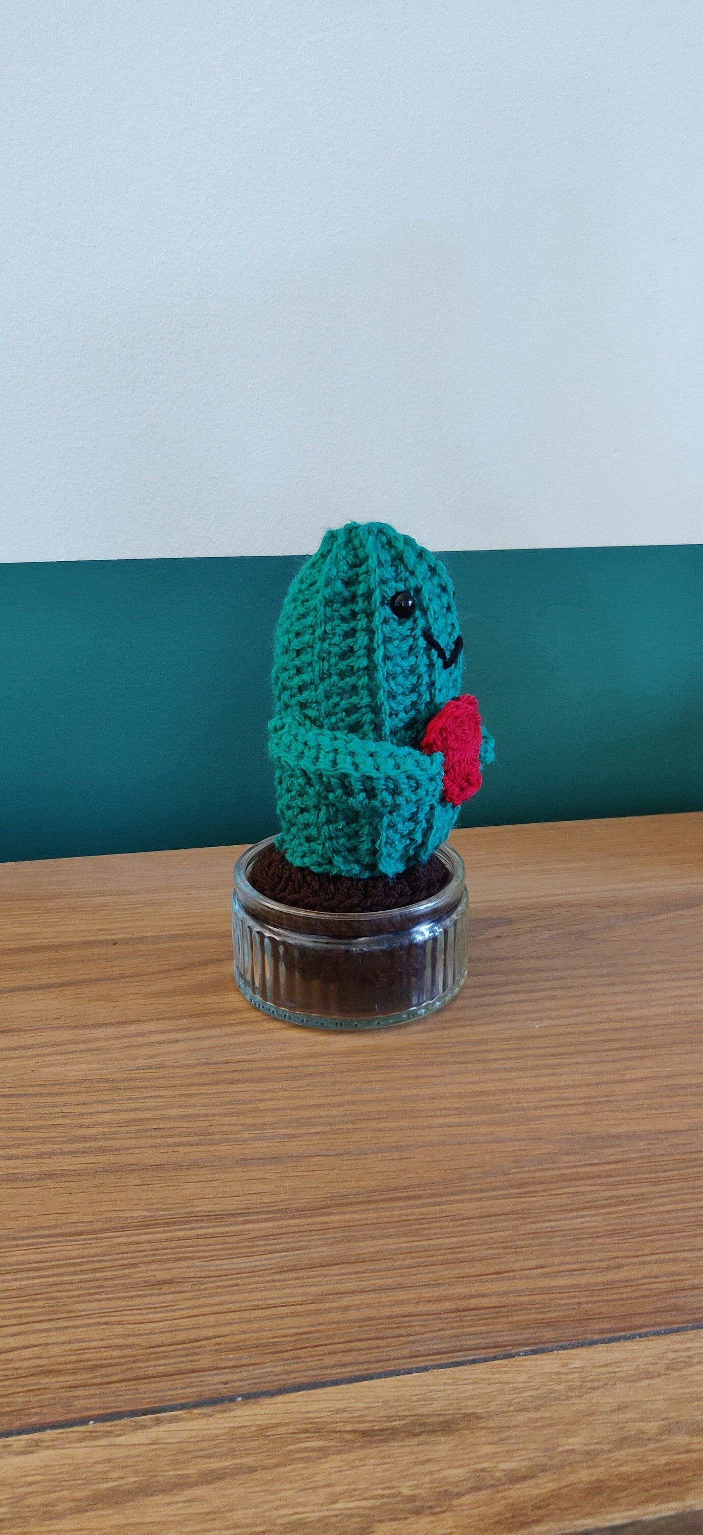 Crochet Cactus with Heart, Unique Anniversary Gift