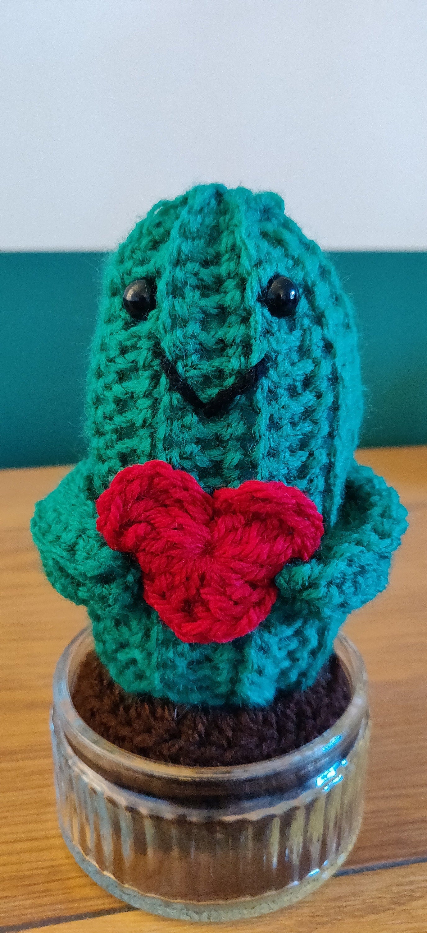 Crochet Cactus with Heart, Unique Anniversary Gift