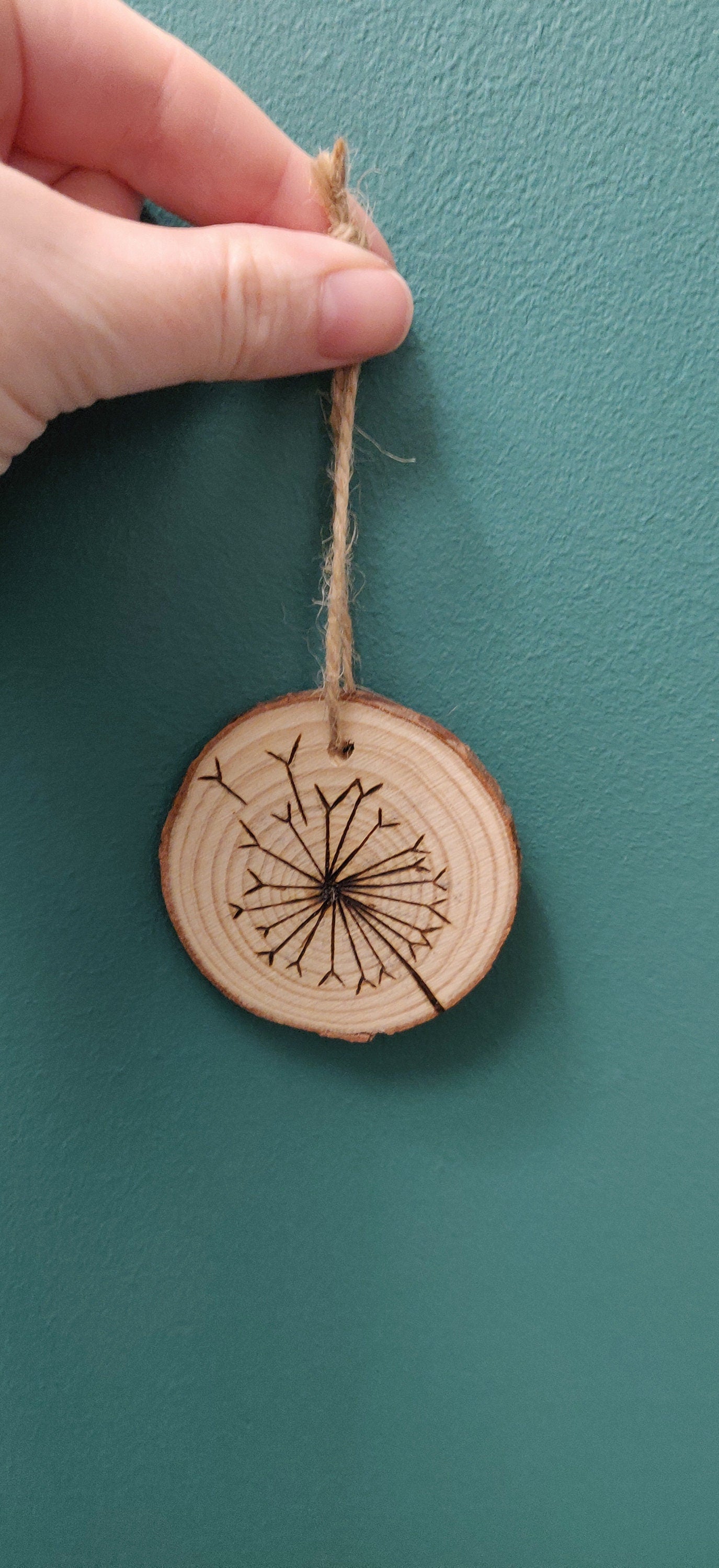 Dandelion Wooden Decoration, Dandelion Art, Flower Gift for Birthday, Gift for her, Girls, Door Hander, Car Decor, Fairy Wish, Fairy Garden