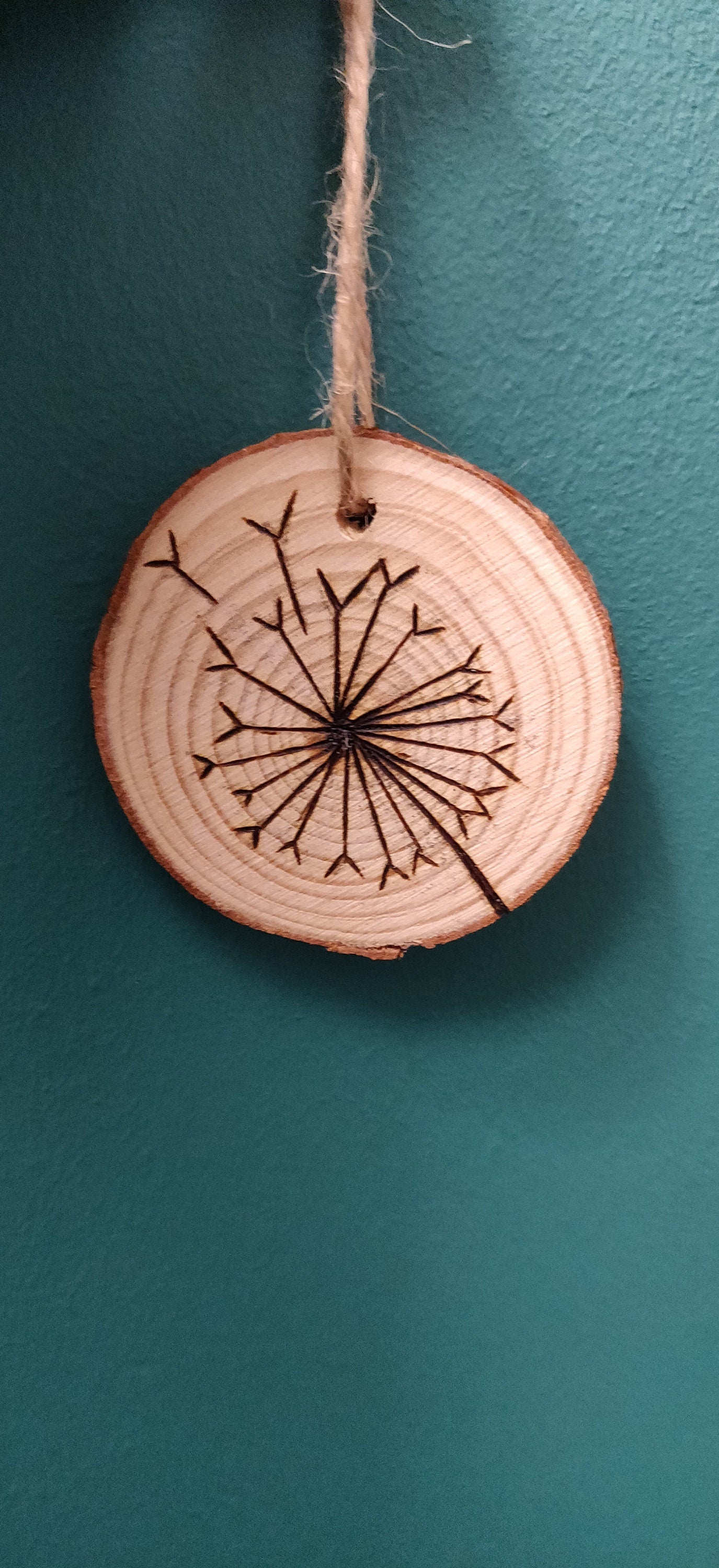 Dandelion Wooden Decoration, Dandelion Art, Flower Gift for Birthday, Gift for her, Girls, Door Hander, Car Decor, Fairy Wish, Fairy Garden