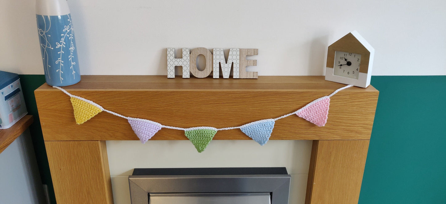 Pastel Rainbow Bunting, Baby Shower Gift, Gender Reveal Garland, Christening Decoration, Pastel Bunting, Nursery Decor for Boys and Girls