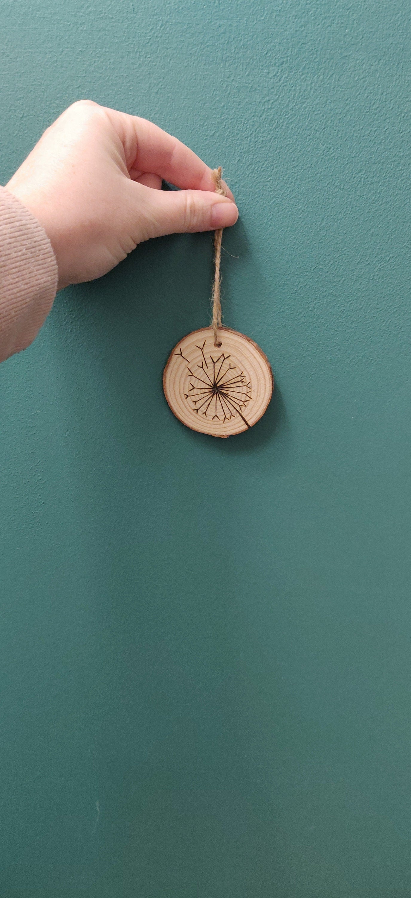 Dandelion Wooden Decoration, Dandelion Art, Flower Gift for Birthday, Gift for her, Girls, Door Hander, Car Decor, Fairy Wish, Fairy Garden