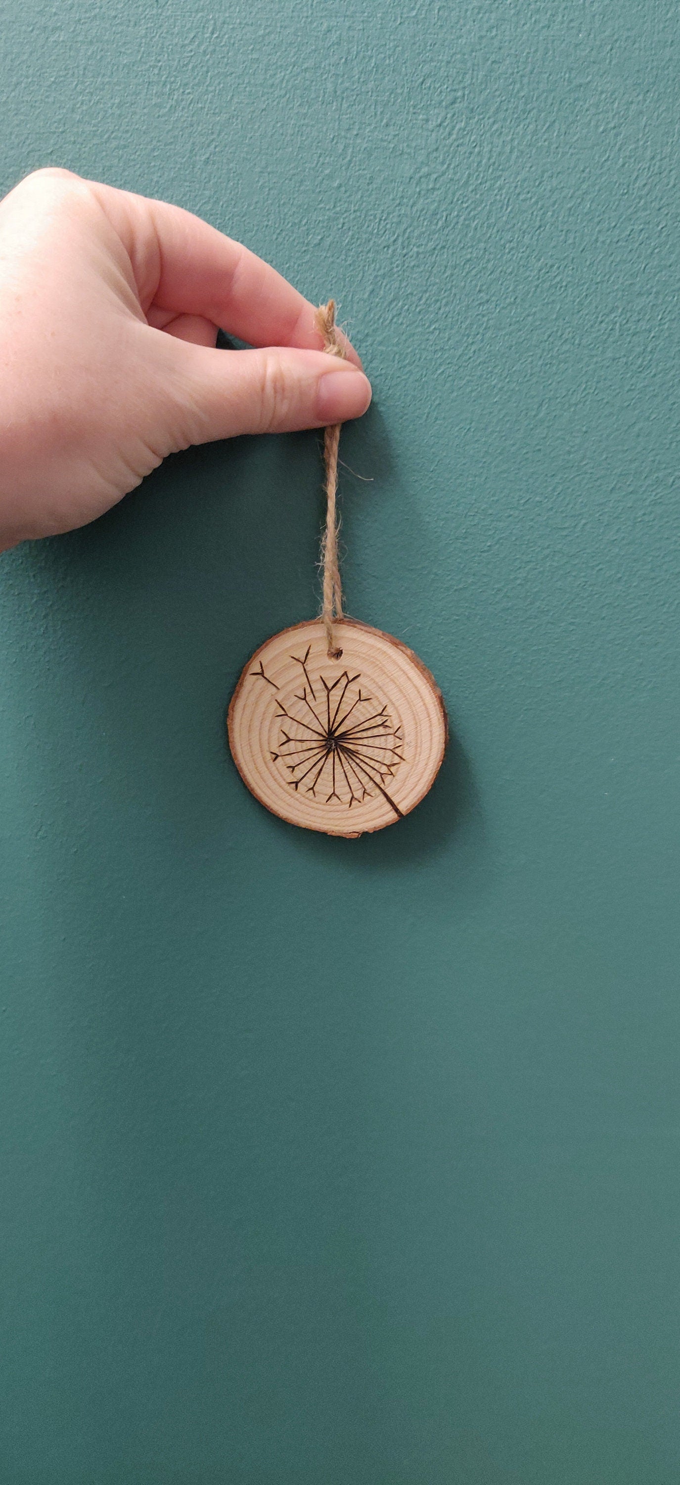 Dandelion Wooden Decoration, Dandelion Art, Flower Gift for Birthday, Gift for her, Girls, Door Hander, Car Decor, Fairy Wish, Fairy Garden