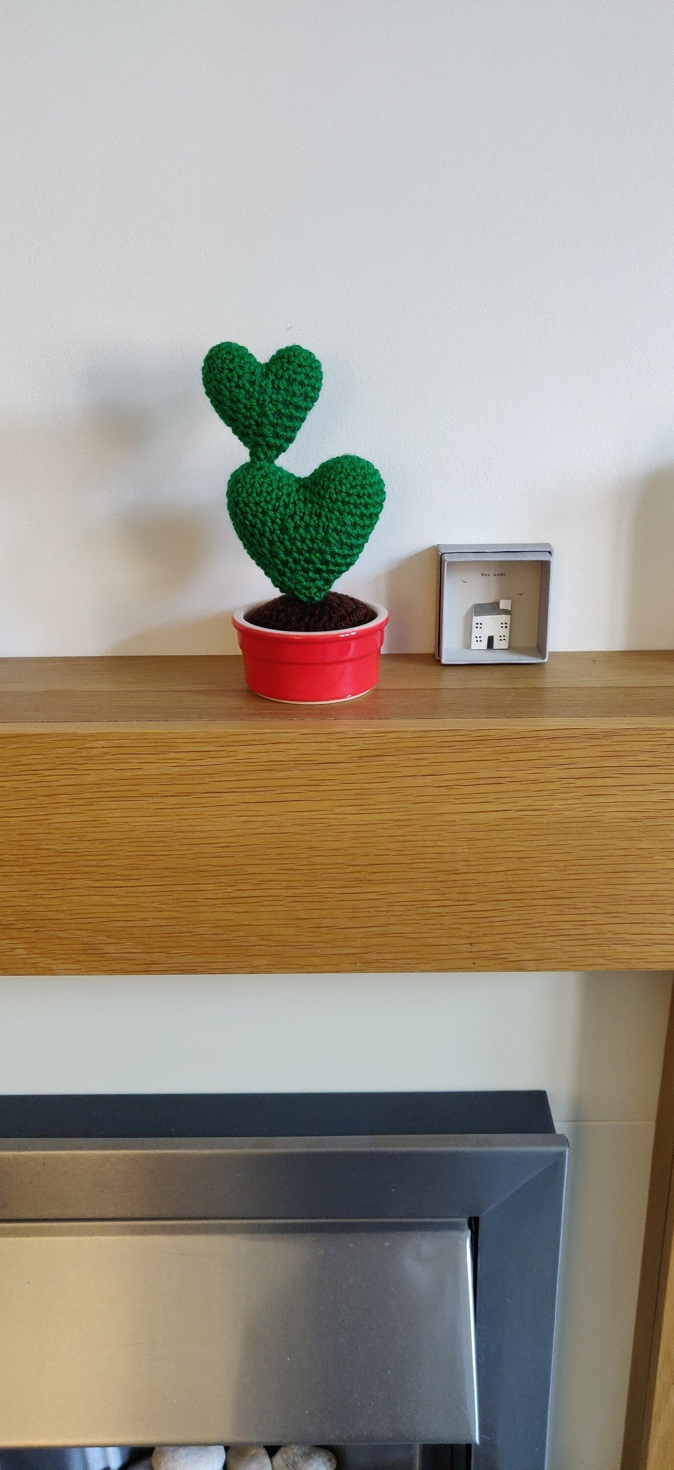 Valentine's Day Plant Gift, Crochet Heart Cactus, Valentine's Present, Wool Anniversary, Heart Plant Gift for Her, Heart Cactus Gift