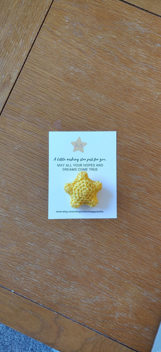 Wishing Star Pocket Hug, Friends Are Like Stars, You're A Star, Thank you Gift, Crochet Star, Teacher Gift, Mother's Day, Birthday, New Baby