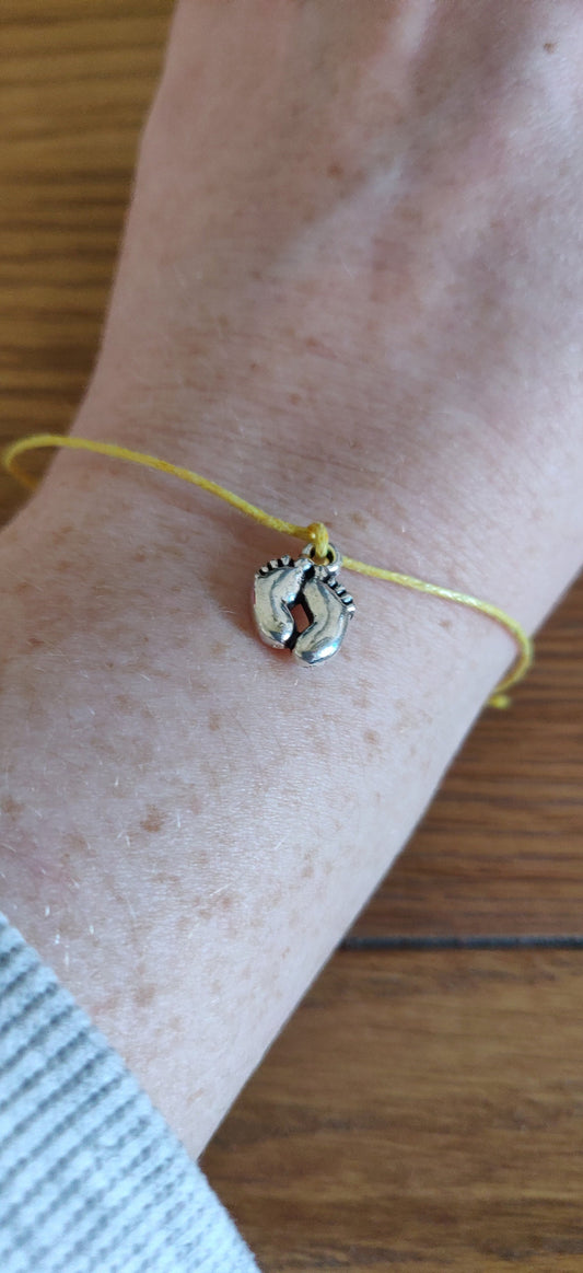 Baby Shower Favour Bracelet, Baby Feet Charm Bracelet, New Baby Gift For Mum, Christening Favours, Birthday, Gender Reveal Party Favours