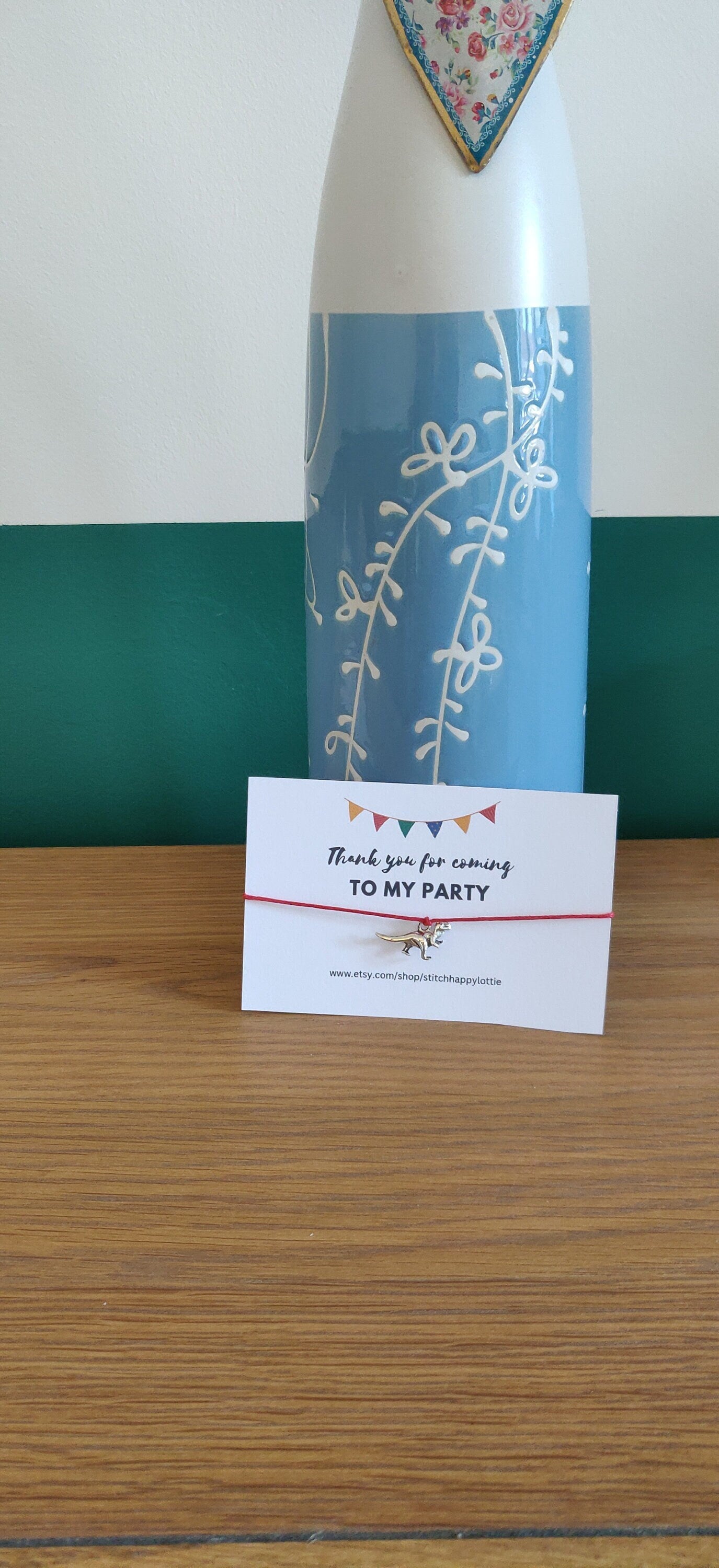 Thank you for Coming to my Party Bracelet, Dinosaur Party Favours, Dinosaur Bracelet for Boy or Girl, Party Bag, Birthday Gift for Kids