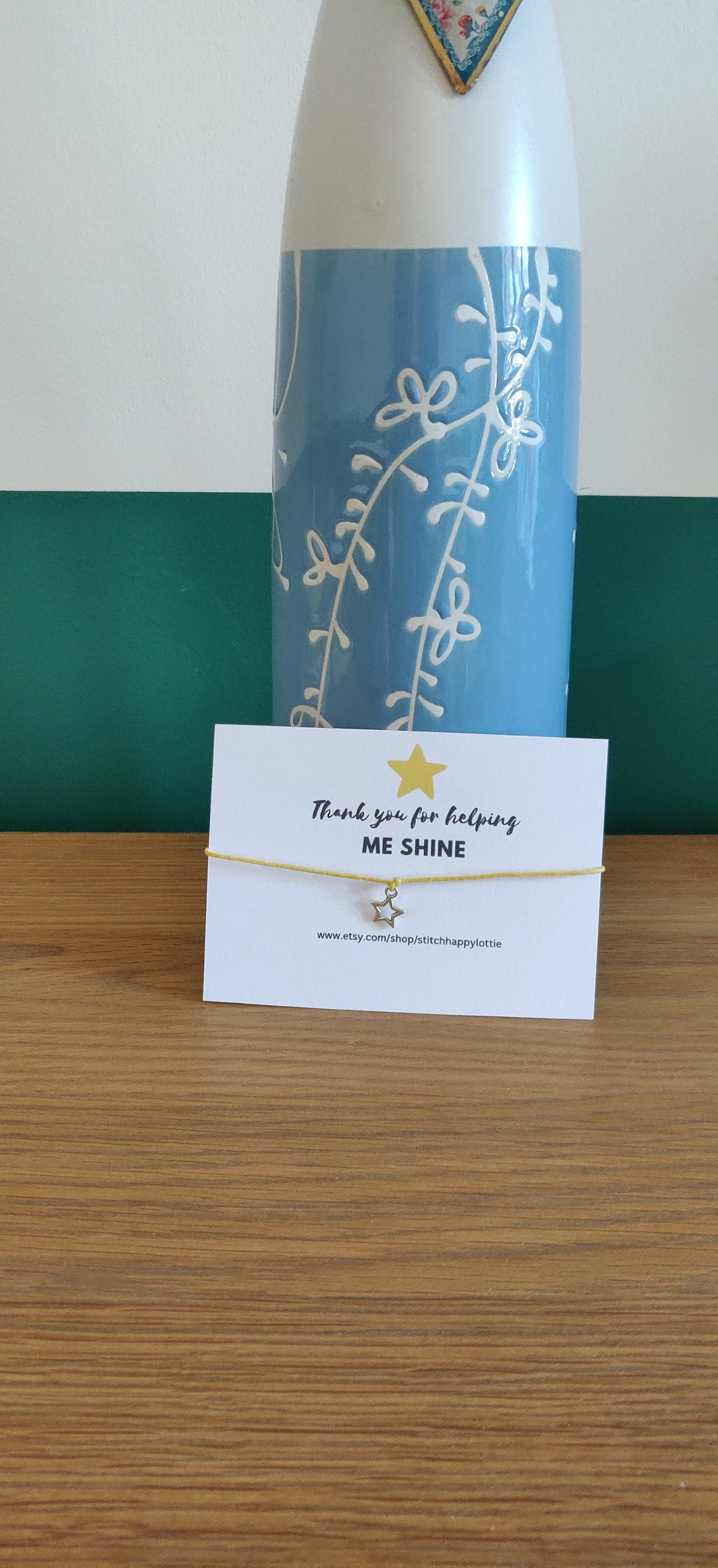 Thank you for Helping Me Shine, Star Bracelet, Teacher Gift, Thank you Gift, Appreiation Gift, Star Charm Bracelet, Yellow Bracelet for Her