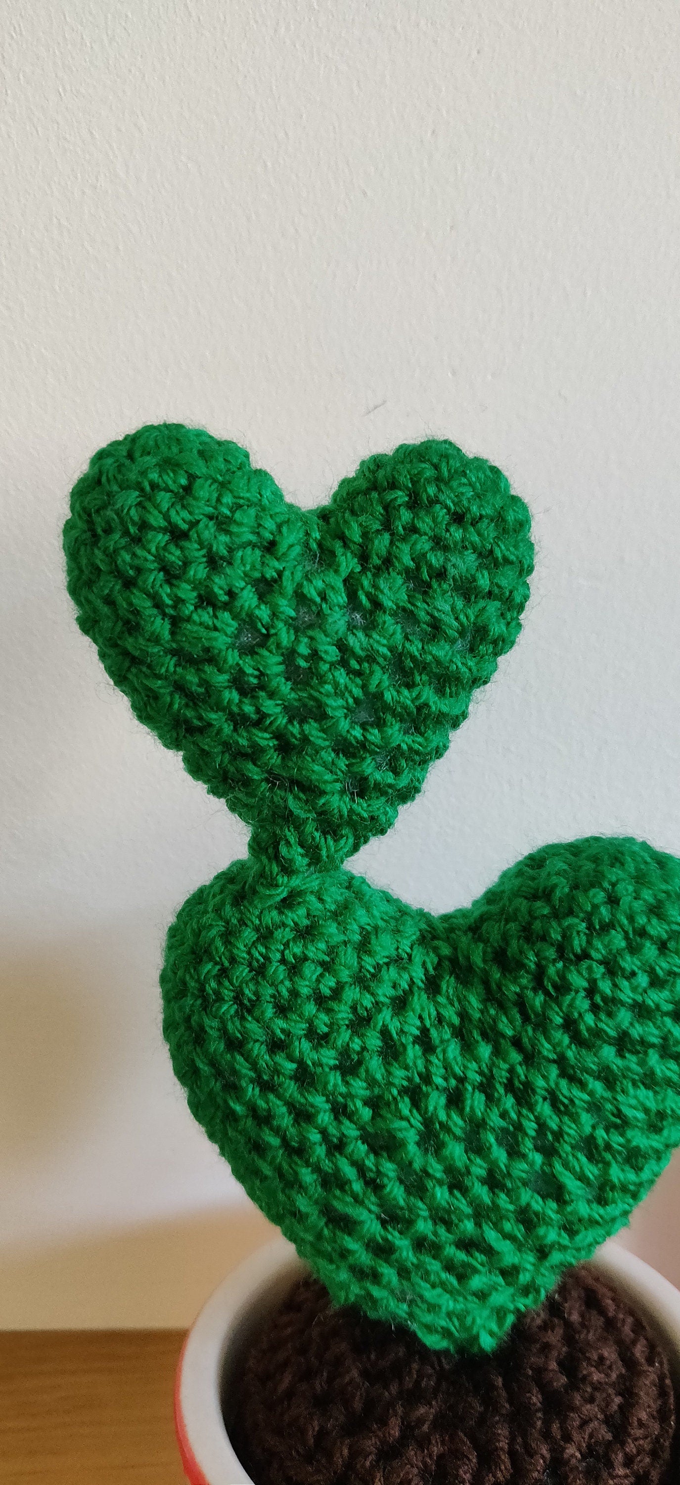 Valentine's Day Plant Gift, Crochet Heart Cactus, Valentine's Present, Wool Anniversary, Heart Plant Gift for Her, Heart Cactus Gift