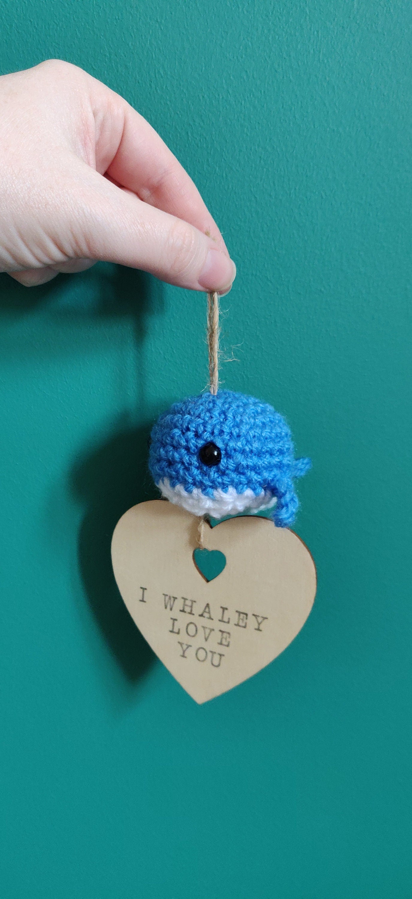 Crochet Blue Whale Sign, I Whaley Love You, Valentine's Gift
