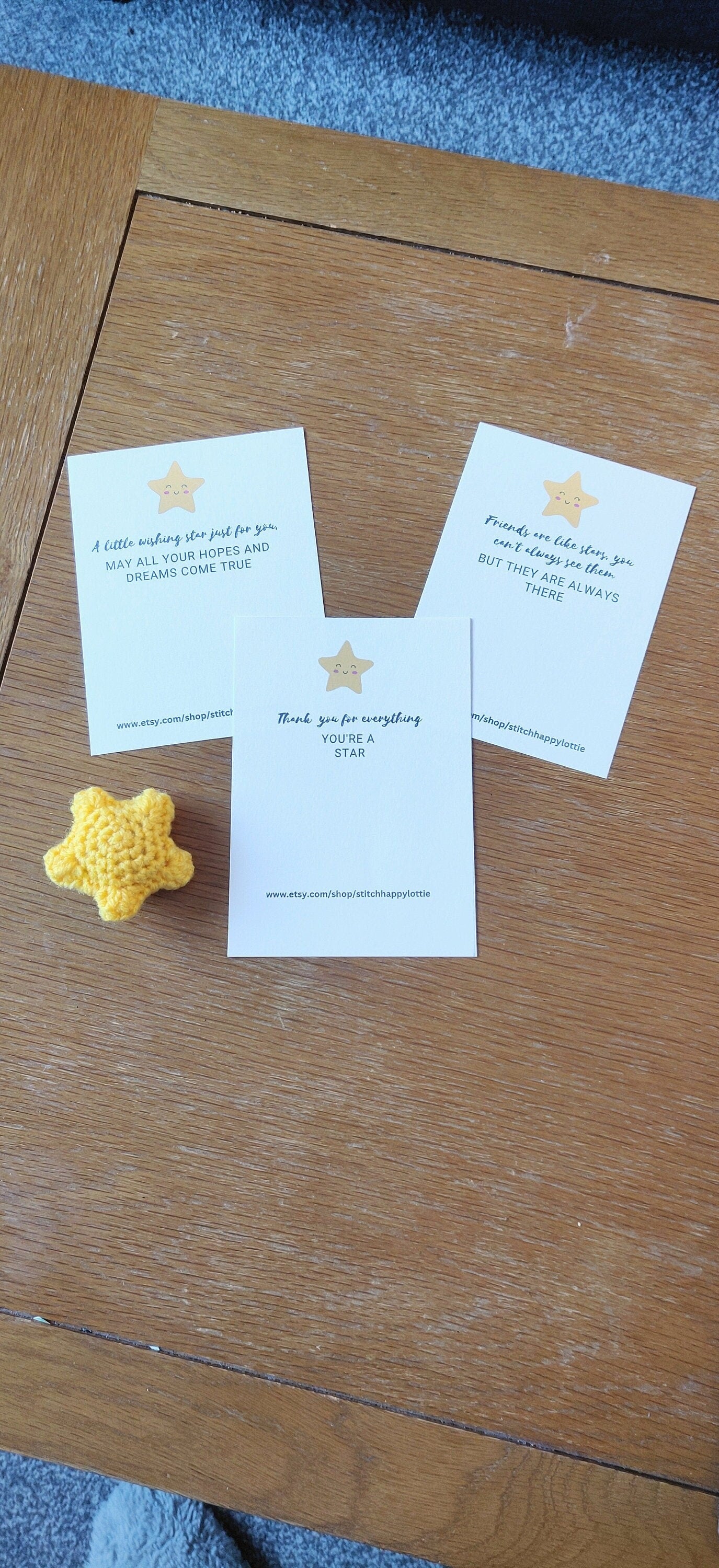 Wishing Star Pocket Hug, Friends Are Like Stars, You're A Star, Thank you Gift, Crochet Star, Teacher Gift, Mother's Day, Birthday, New Baby