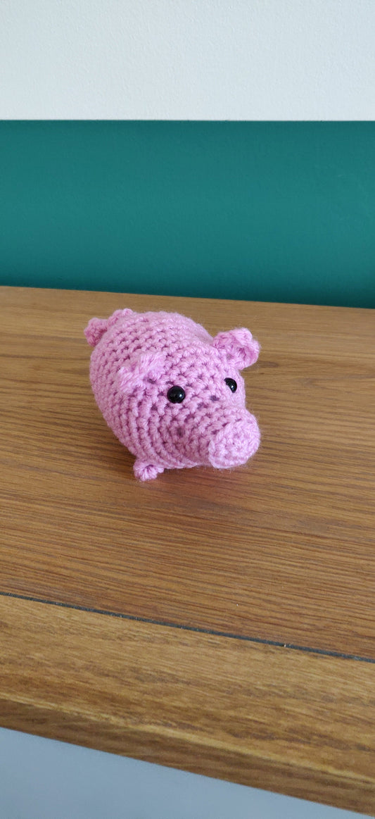 Pink Pig Home Decor, Crochet Pig, Valentine's Day Gift, Piglet, Piggy, Pig Lover, Shelf Sitter, Buddy, Pig Ornament, Figurine, Home Decor