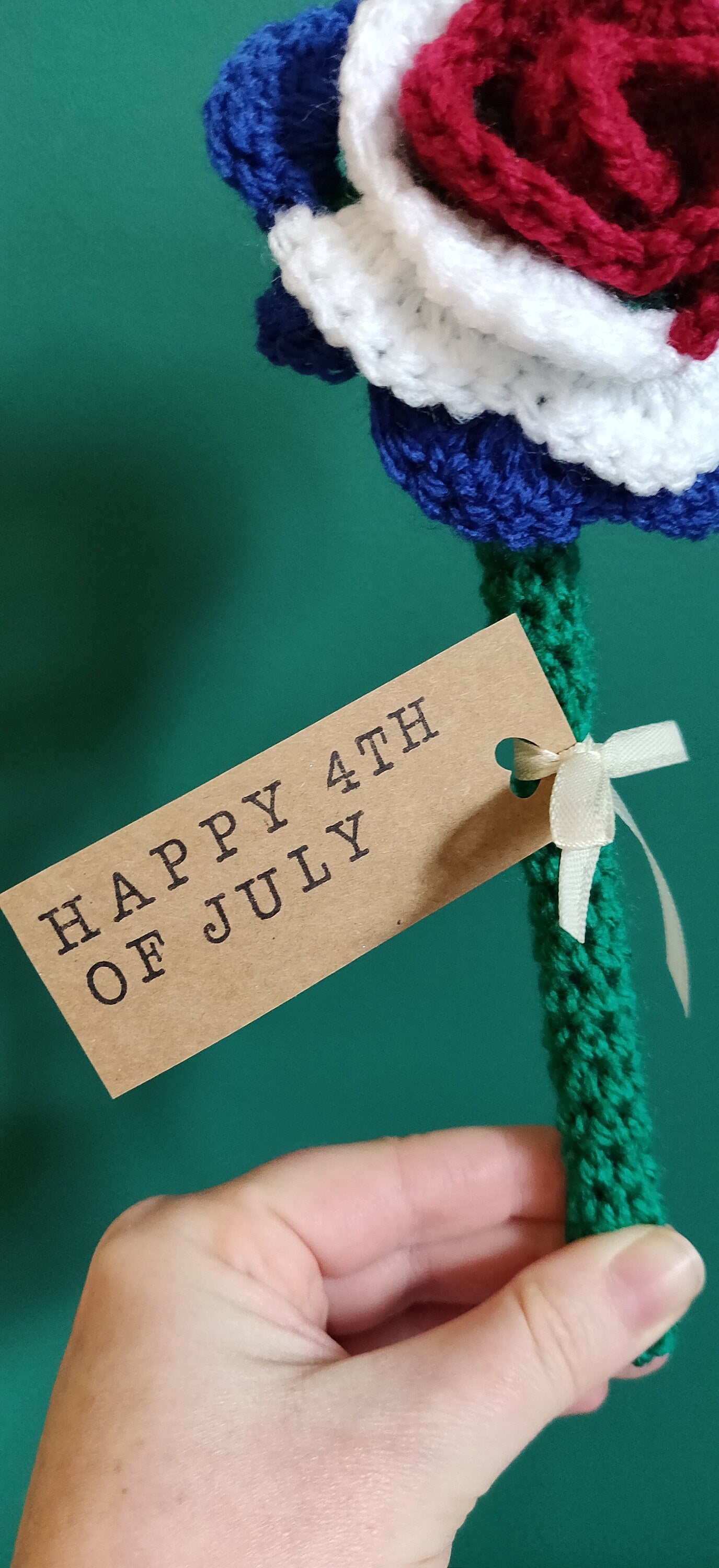 Happy 4th July Flower, Red, White and Blue American Flag Decoration, Fourth of July Gift, Independence Day, Patriotic, Stars and Stripes,