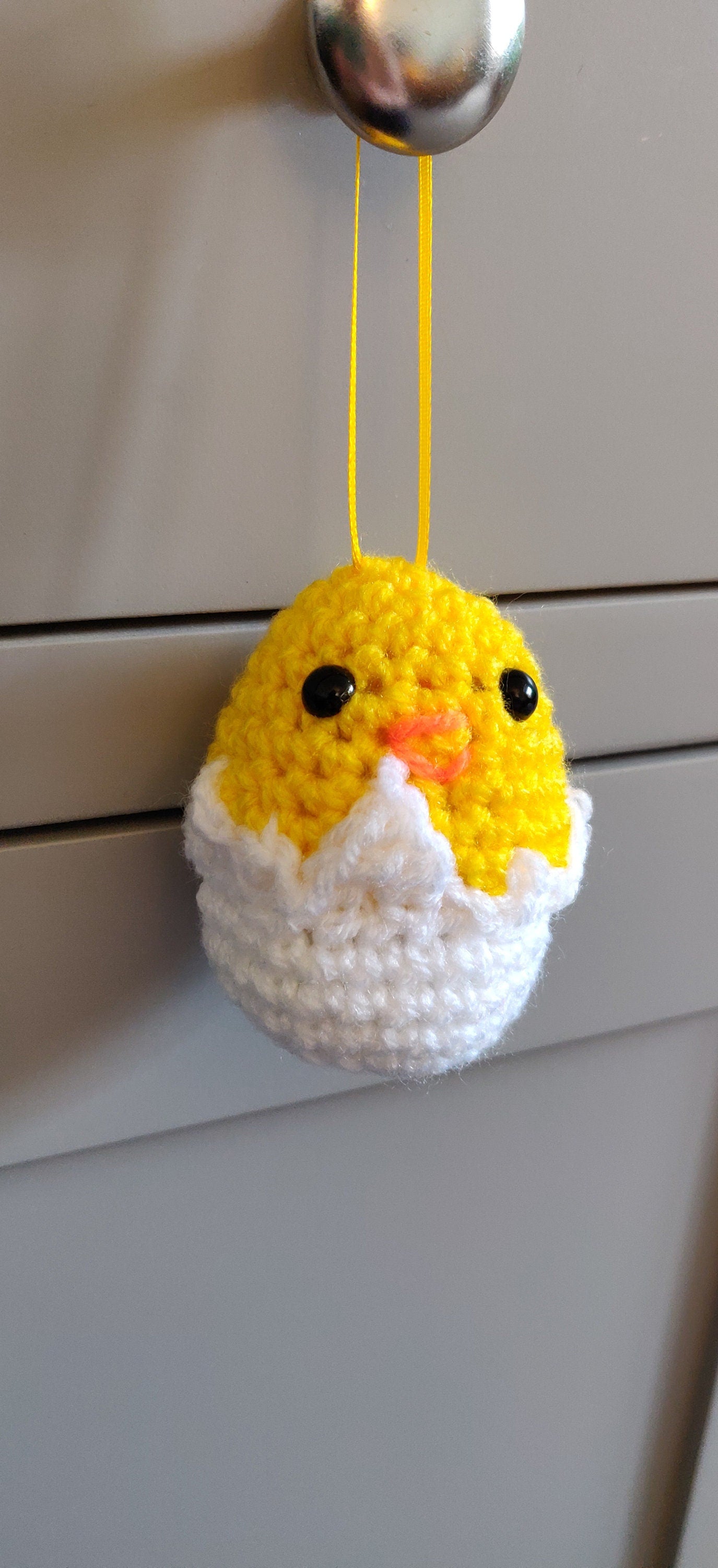 Easter Chick In Egg, Easter Tree Decoration, Easter Egg Gift, Spring Chicken, Crochet Egg Ornament, Yellow Chick Amigurumi, Gift for Child