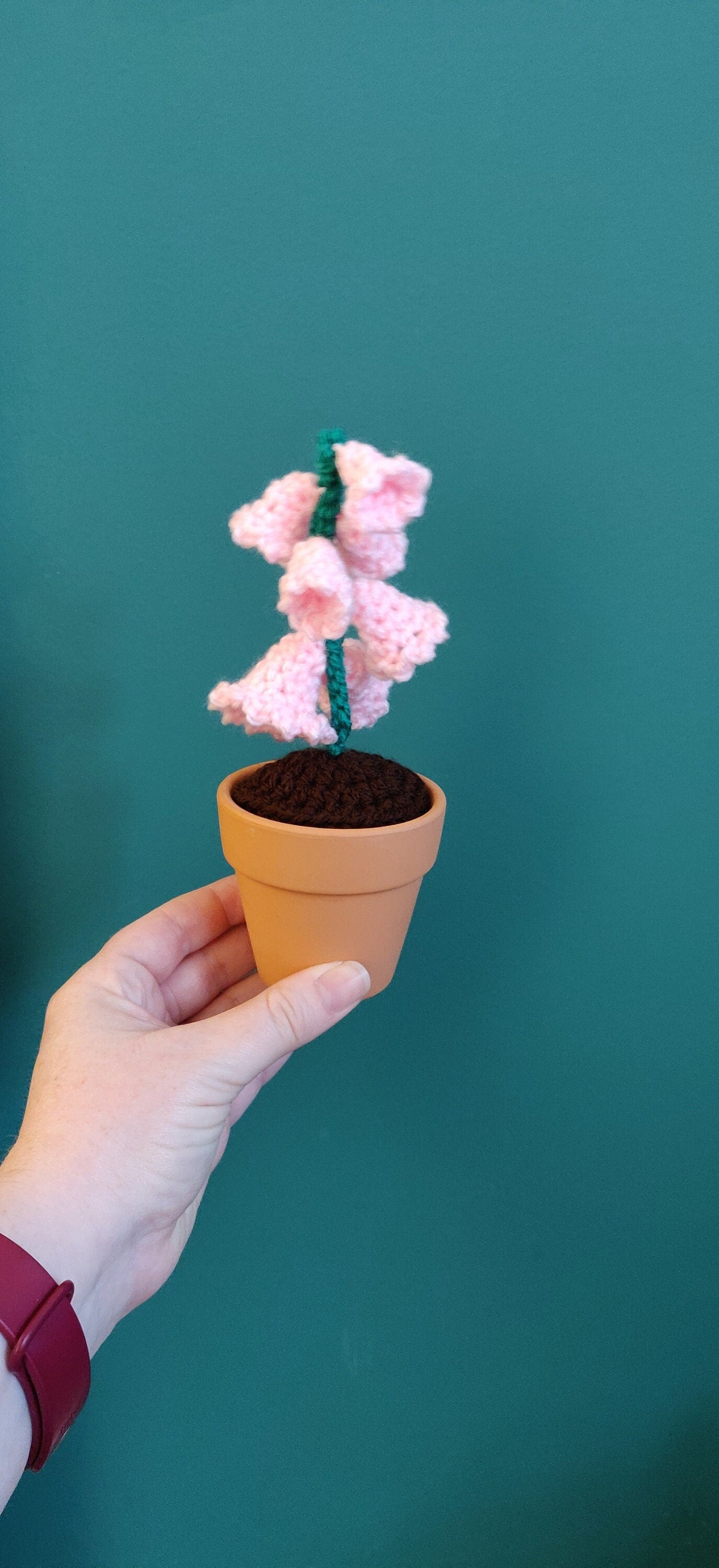 Mini Artificial Foxglove in Terracotta Pot, Foxglove Gift, Pink Foxglove Gift, Indoor Artificial Flower, Birthday, New Home, Retirement Gift