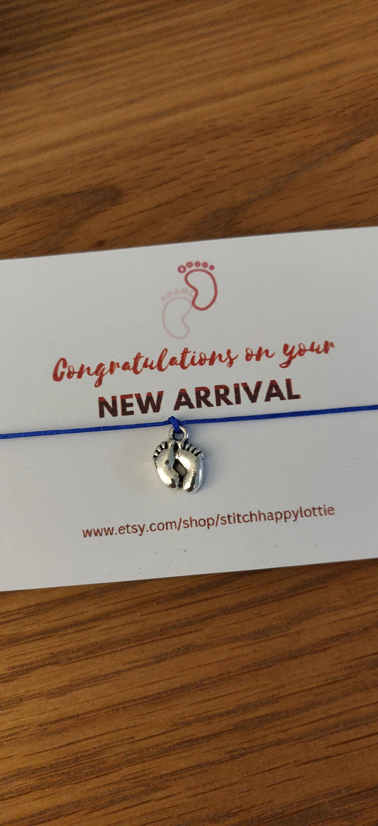 Congratulations on your New Arrival, New Baby Boy or Girl Gift, Gift for Mum, Pink, Blue Jewellery, New Mummy Bracelet, Mother's Day