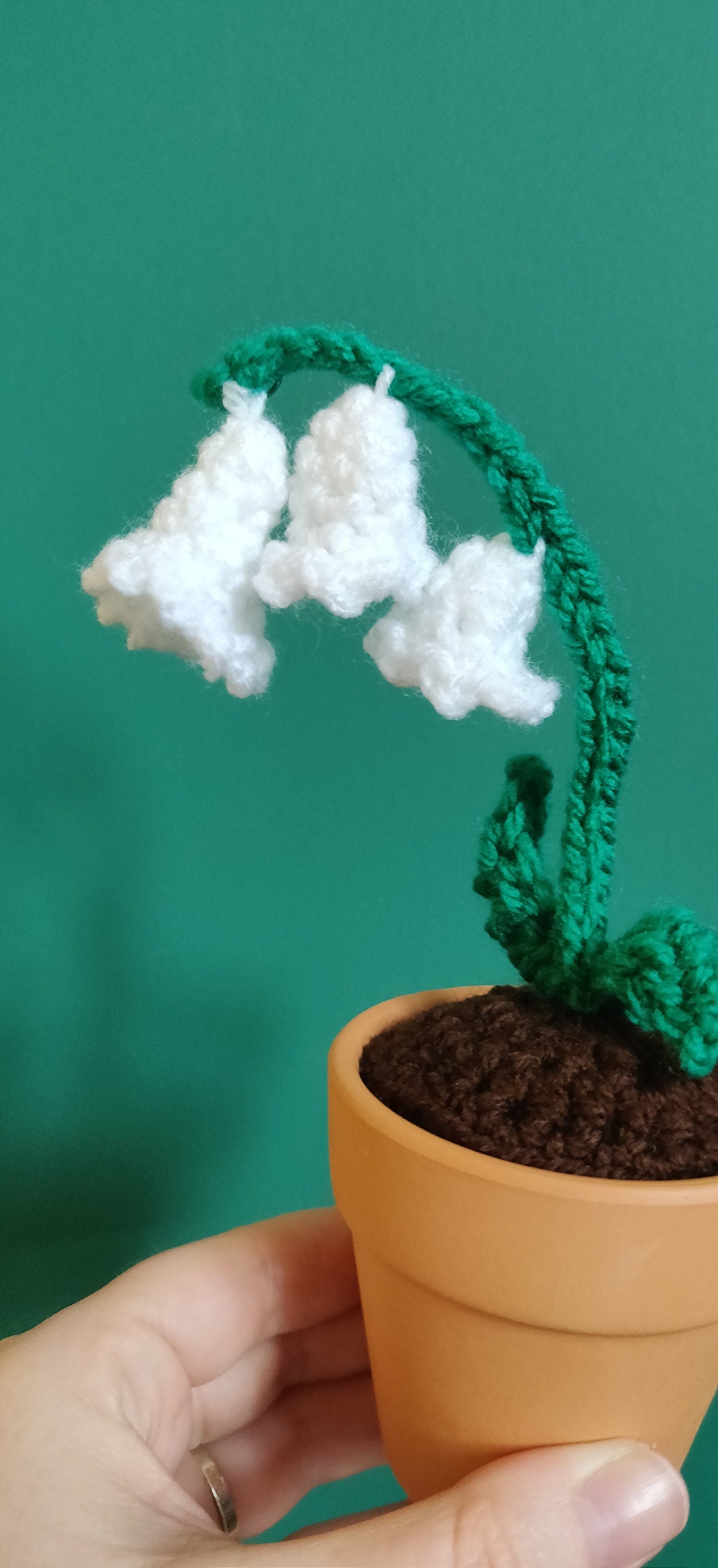 Mini Artificial Lily of the Valley in Terracotta Pot, Foxglove Gift, White Lily Gift, Indoor Artificial Flower, Birthday, New Home Gift