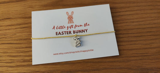 Easter Bunny Bracelet, Easter Jewellery, Bunny Charm Bracelet for Adults and Kids, Spring Bunny Present, Easter Gift, Rabbit and Carrot