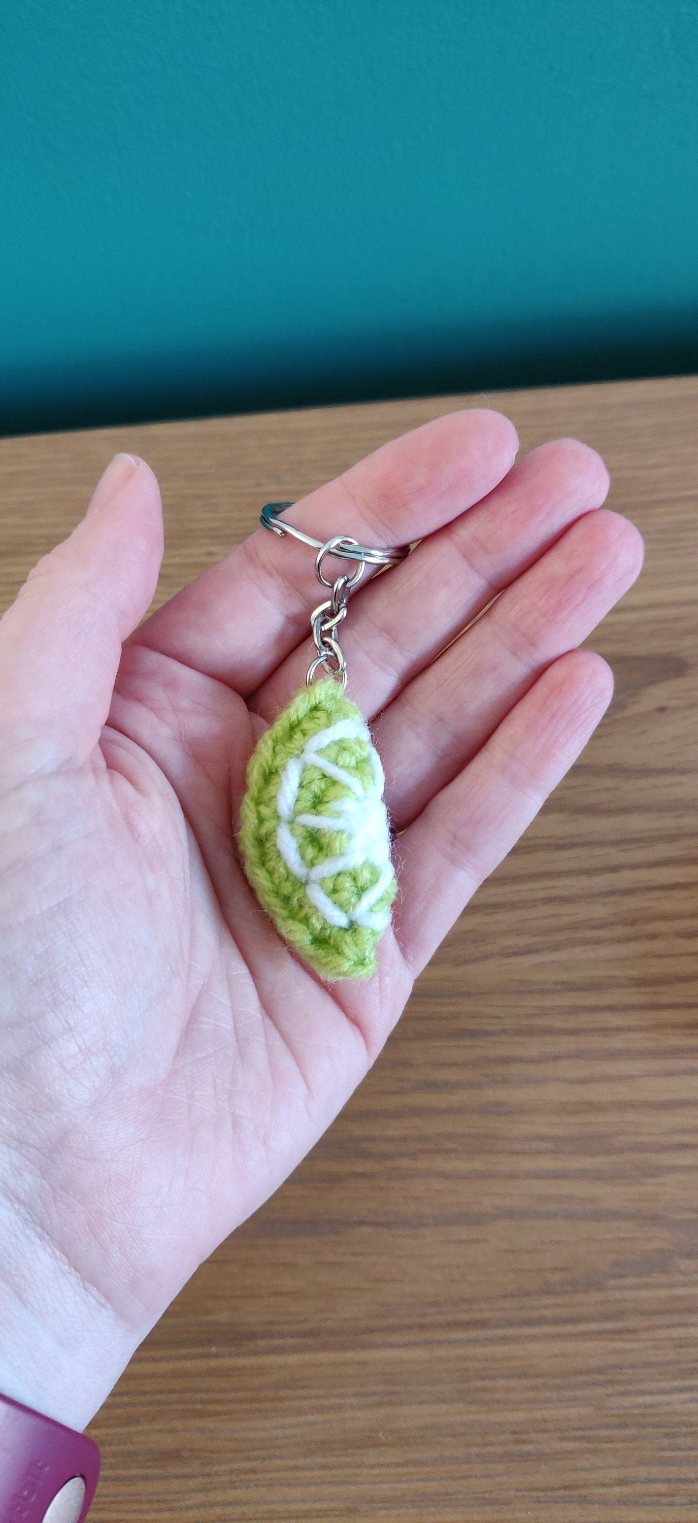 Fruit Slice Keyring, Lemon, Orange and Lime Key Chain, Crochet Fruit, Birthday Cocktail Keyring Gift, Bag Accessories