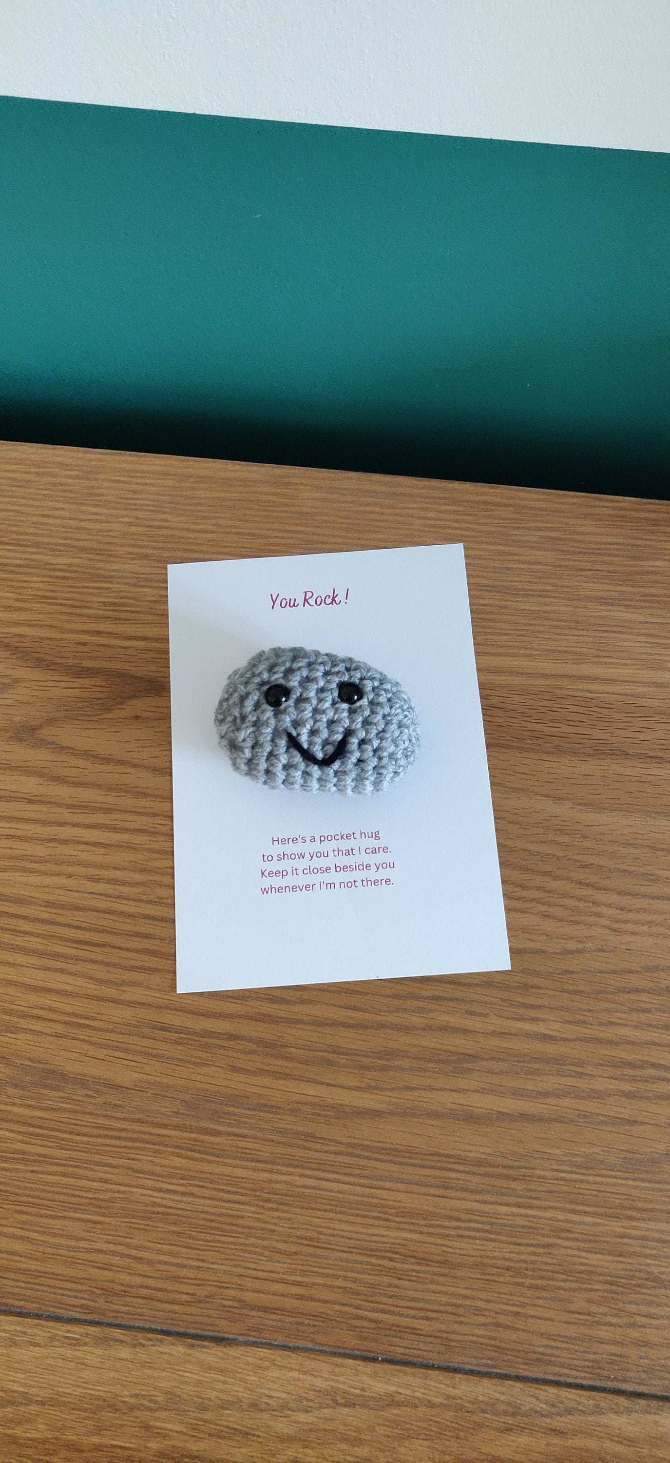 You Rock Pocket Hug, Rock Pet, Positive Gift, Crochet Rock Music Art, Pebble Art, Small Funny Gift, You're My Rock, You Rock Card, Climbing