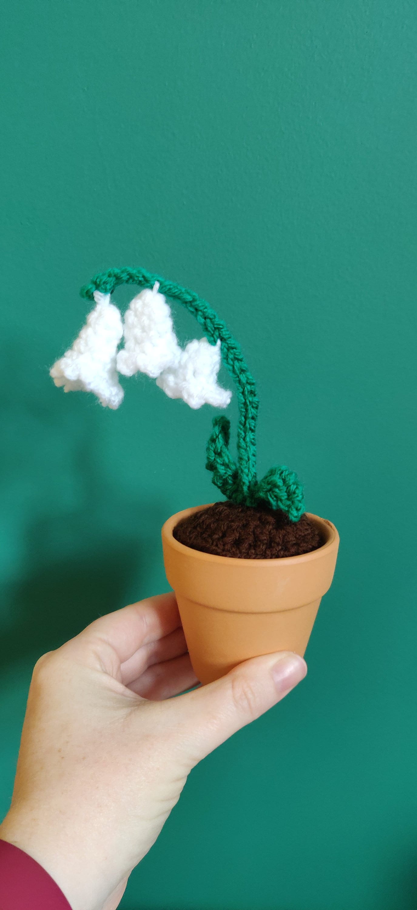 Mini Artificial Lily of the Valley in Terracotta Pot, Foxglove Gift, White Lily Gift, Indoor Artificial Flower, Birthday, New Home Gift