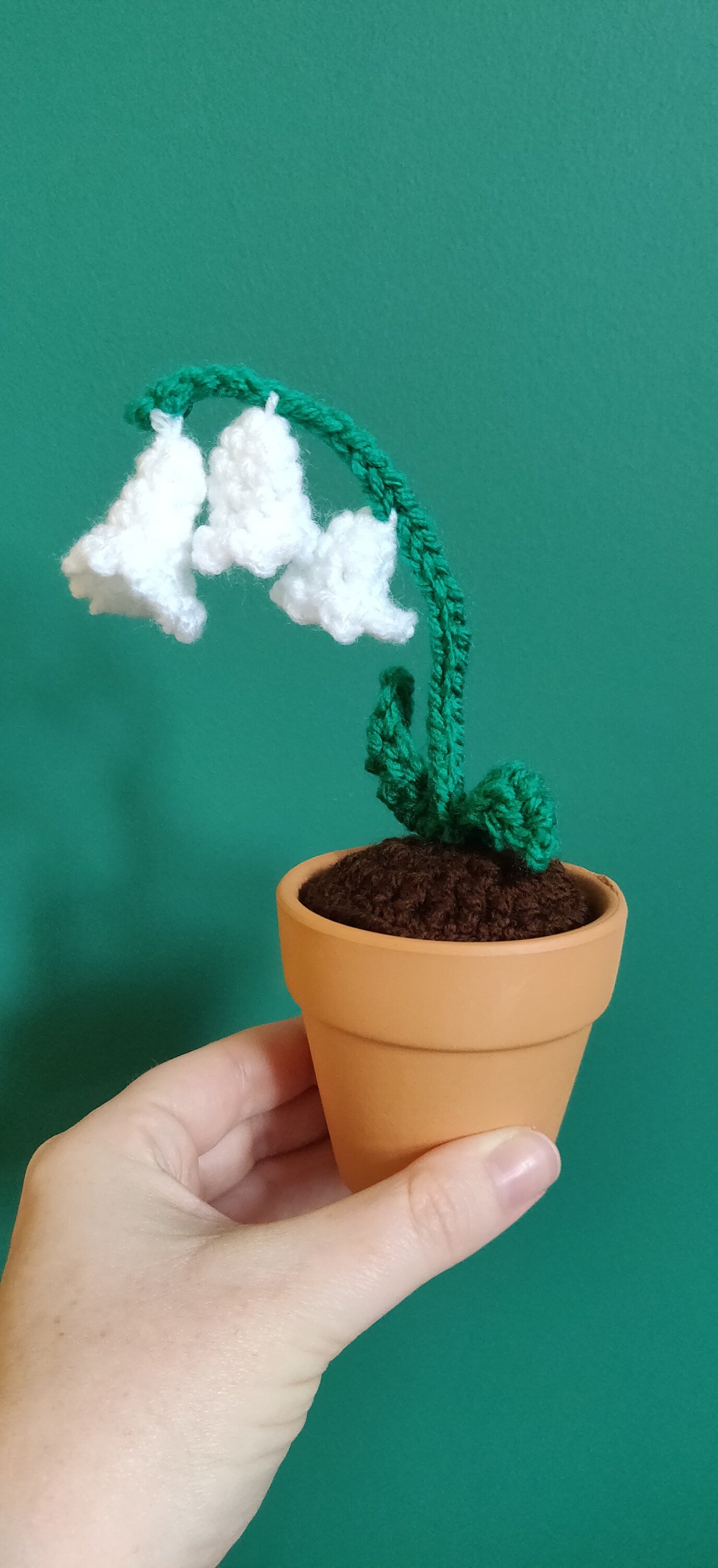 Mini Artificial Lily of the Valley in Terracotta Pot, Foxglove Gift, White Lily Gift, Indoor Artificial Flower, Birthday, New Home Gift