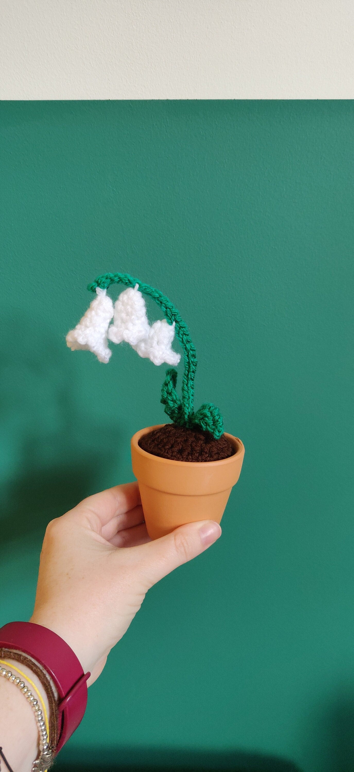Mini Artificial Lily of the Valley in Terracotta Pot, Foxglove Gift, White Lily Gift, Indoor Artificial Flower, Birthday, New Home Gift