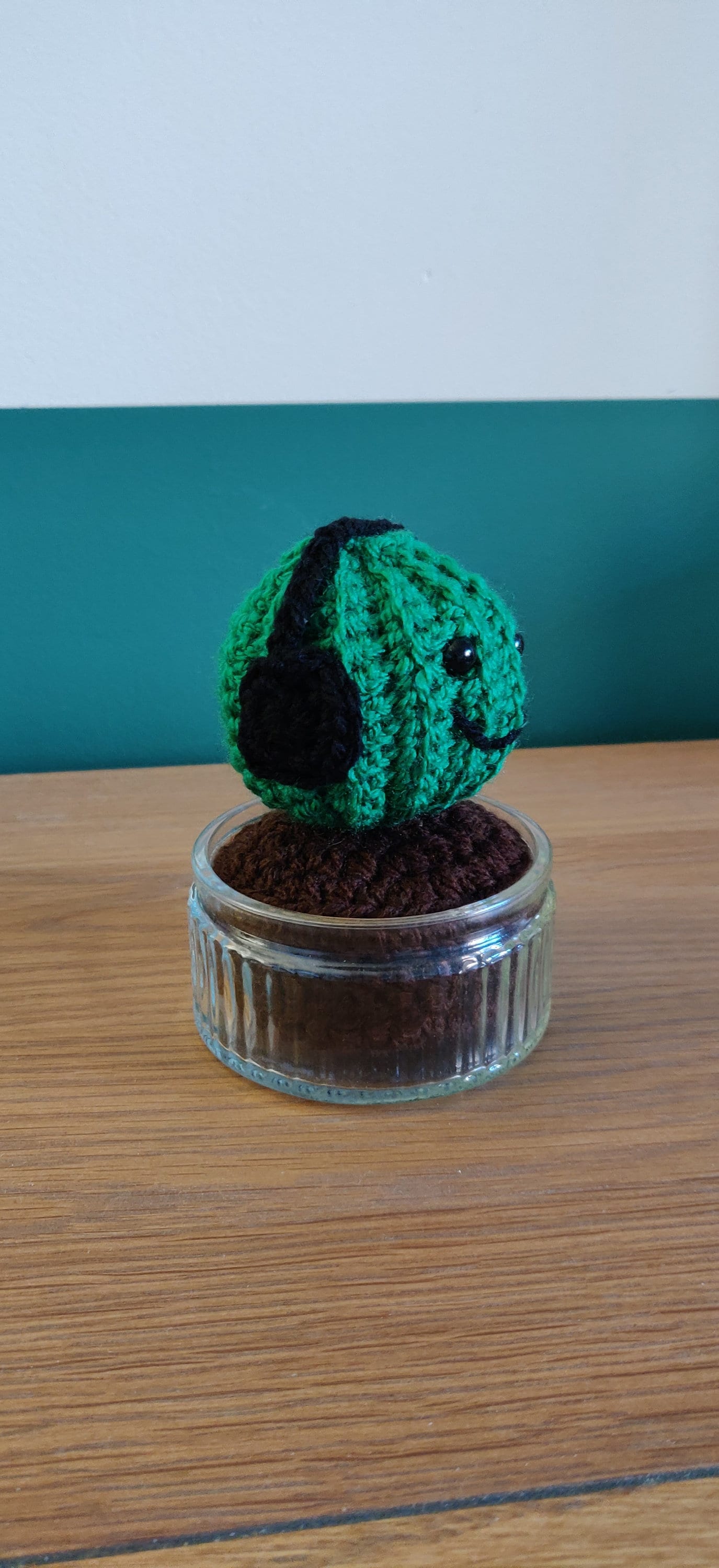 Crochet Cactus with Headphones: Kawaii Music Lover Gift